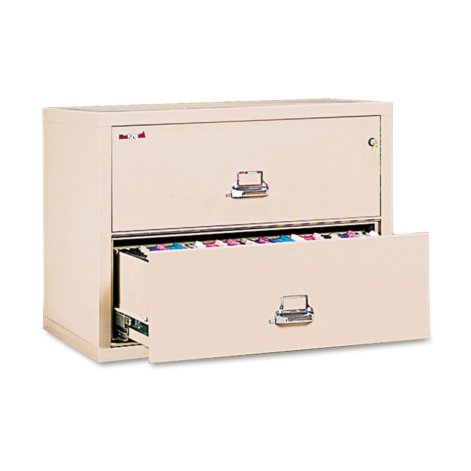 Two-Drawer Lateral File, 37-1/2w x 22-1/8d, UL Listed 350°, Ltr/Legal, Parchment