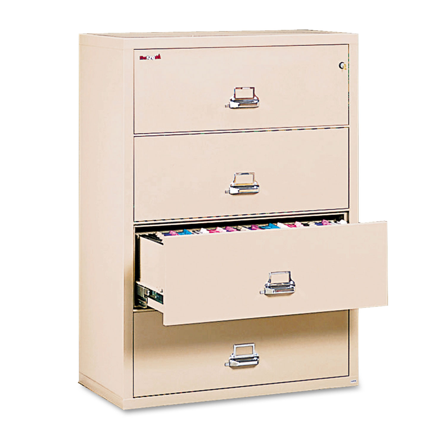 Four-Drawer Lateral File, 31-1/8 x 22-1/8, UL Listed 350°, Ltr/Legal, Parchment