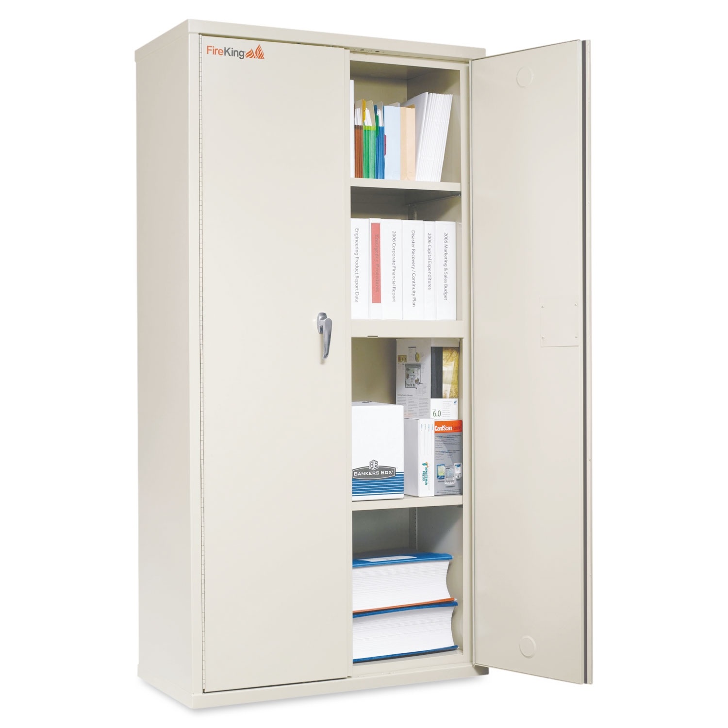  FireKing CF7236-D Storage Cabinet, 36w x 19 1/4d x 72h, UL Listed 350°, Parchment (FIRCF7236D) 