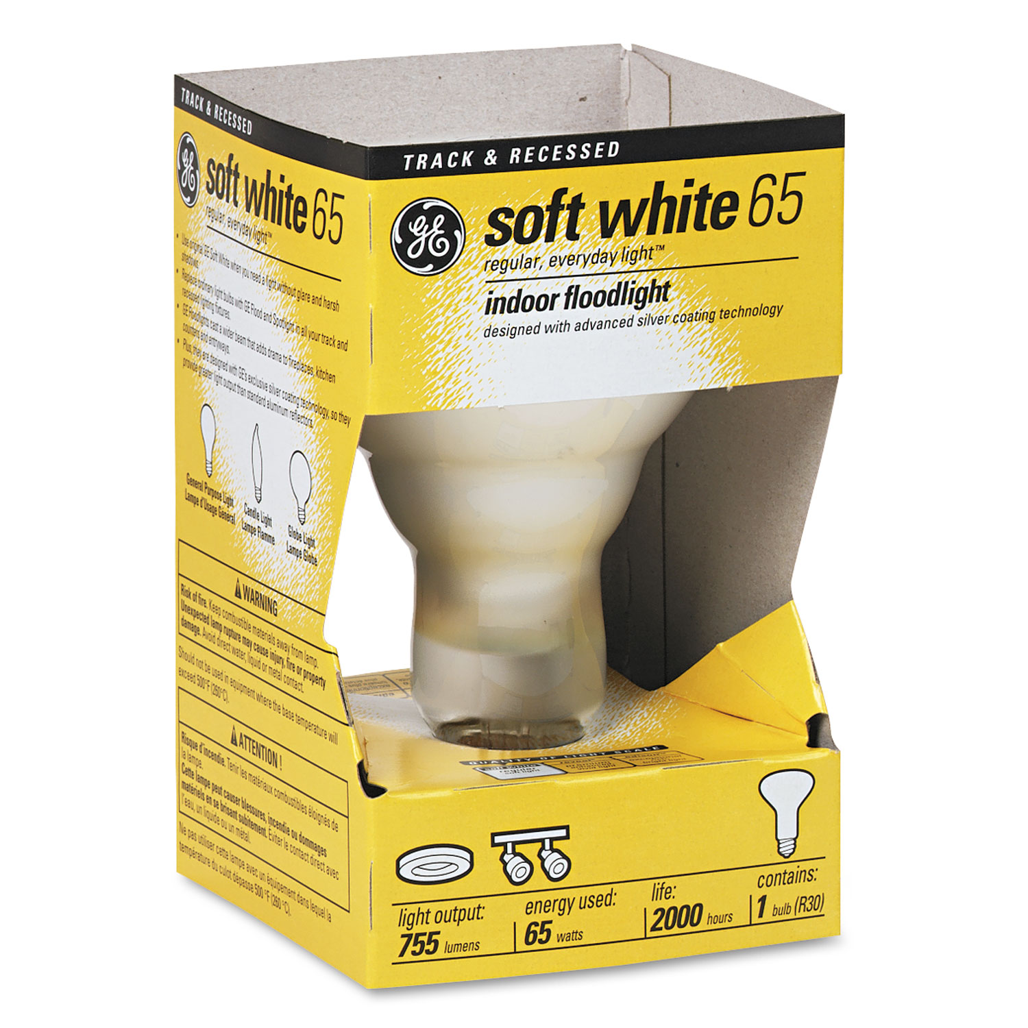  GE 20331 Incandescent Soft White BR30 Light Bulb, 65 W (GEL20331) 