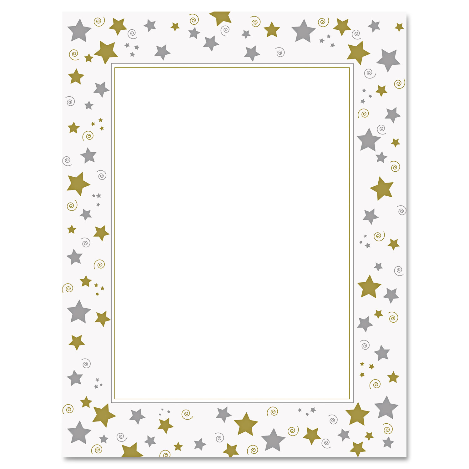 Design Suite Paper, 24 lbs., Stars & Swirls, 8 1/2 x 11, White, 40/Pack
