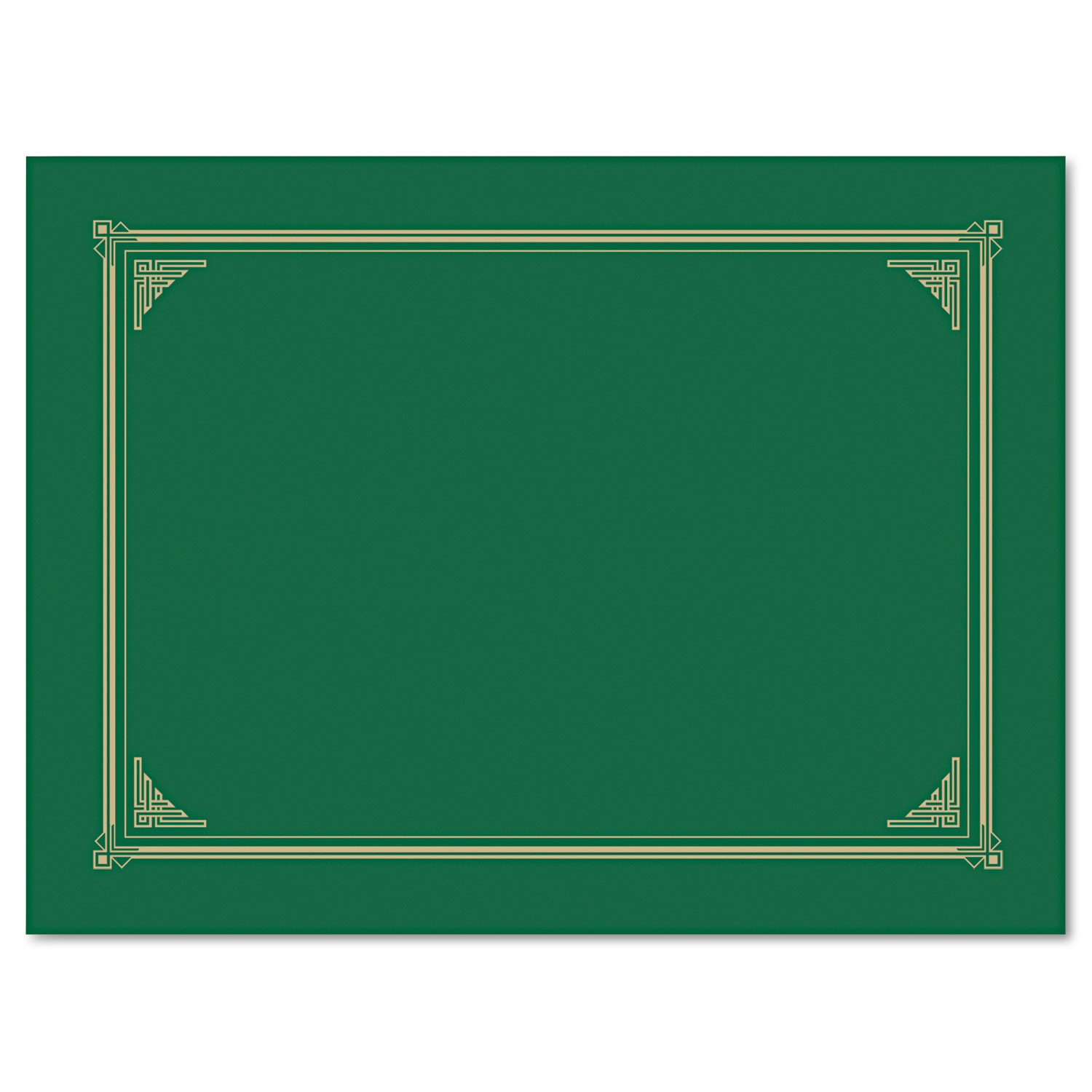 Certificate/Document Cover, 12 1/2 x 9 3/4, Green, 6/Pack