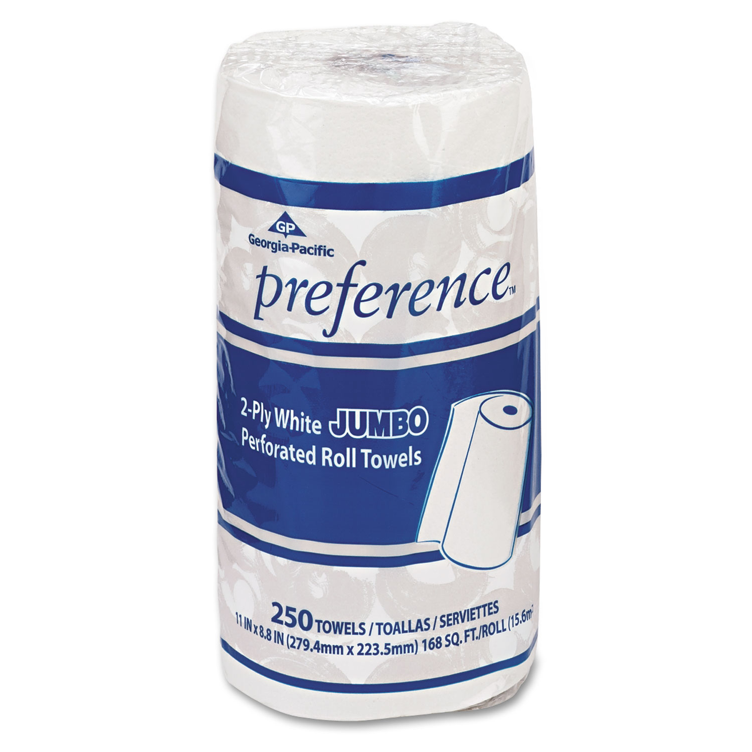 Perforated Paper Towel, 8 4/5 x 11, White, 250/Roll, 12 Rolls/Carton