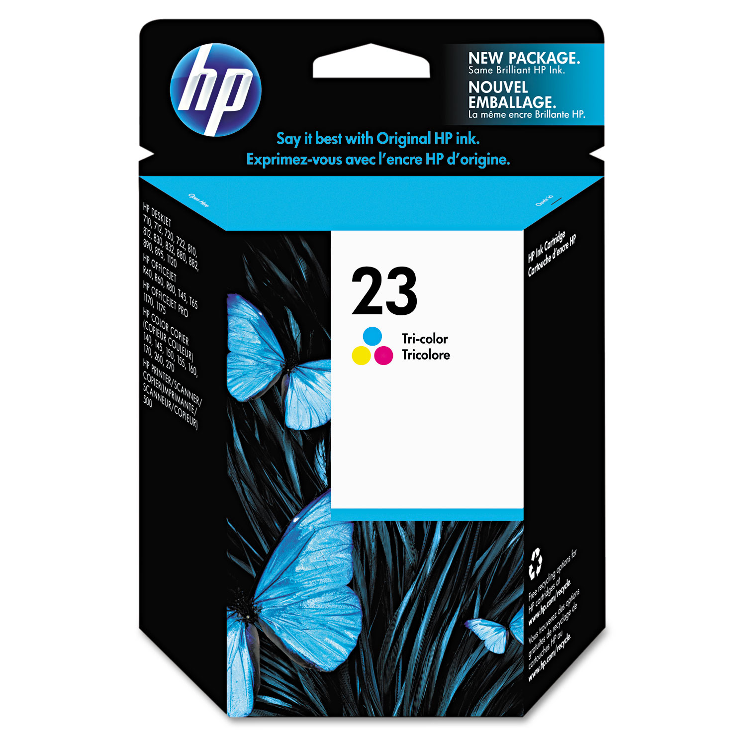  HP C1823D#140 HP 23, (C1823D) Tri-color Original Ink Cartridge (HEWC1823D) 