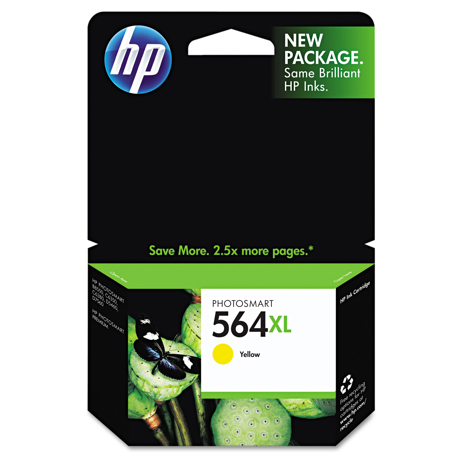 HP 564XL, (CB325WN) High-Yield Yellow Original Ink Cartridge 