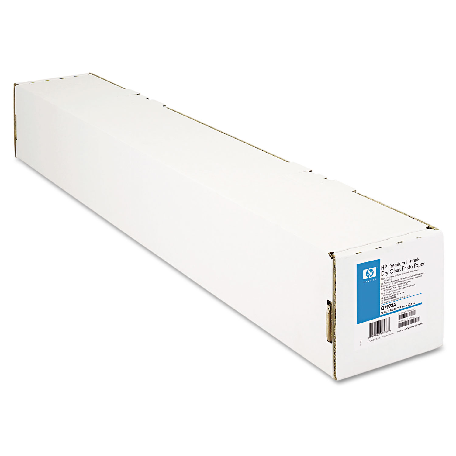  HP Q7993A Premium Instant-Dry Photo Paper, 10.3 mil, 36 x 100 ft, Glossy White (HEWQ7993A) 