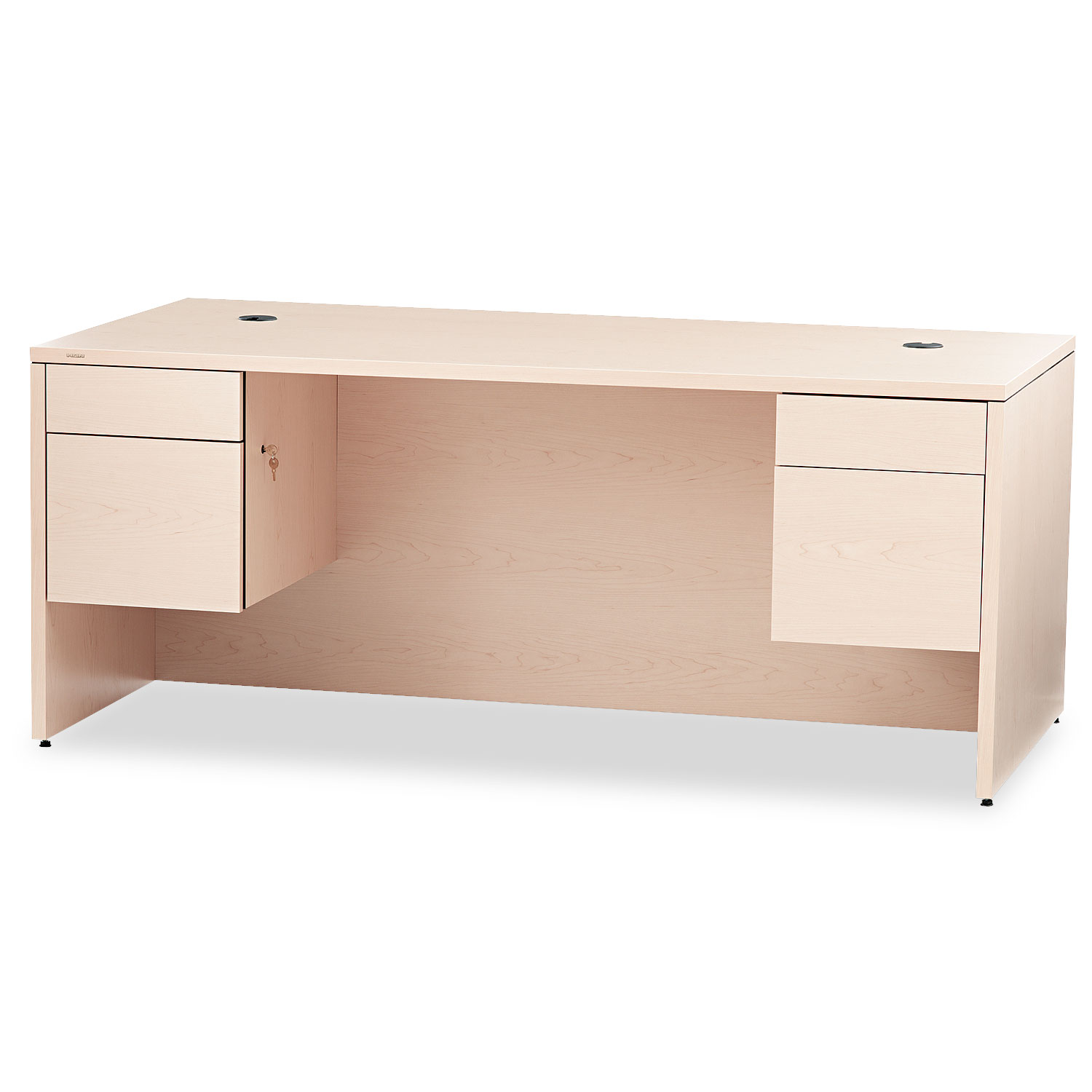  HON H10593.DD 10500 Series 3/4 Height Double Pedestal Desk, 72w x 36d x 29.5h, Natural Maple (HON10593DD) 