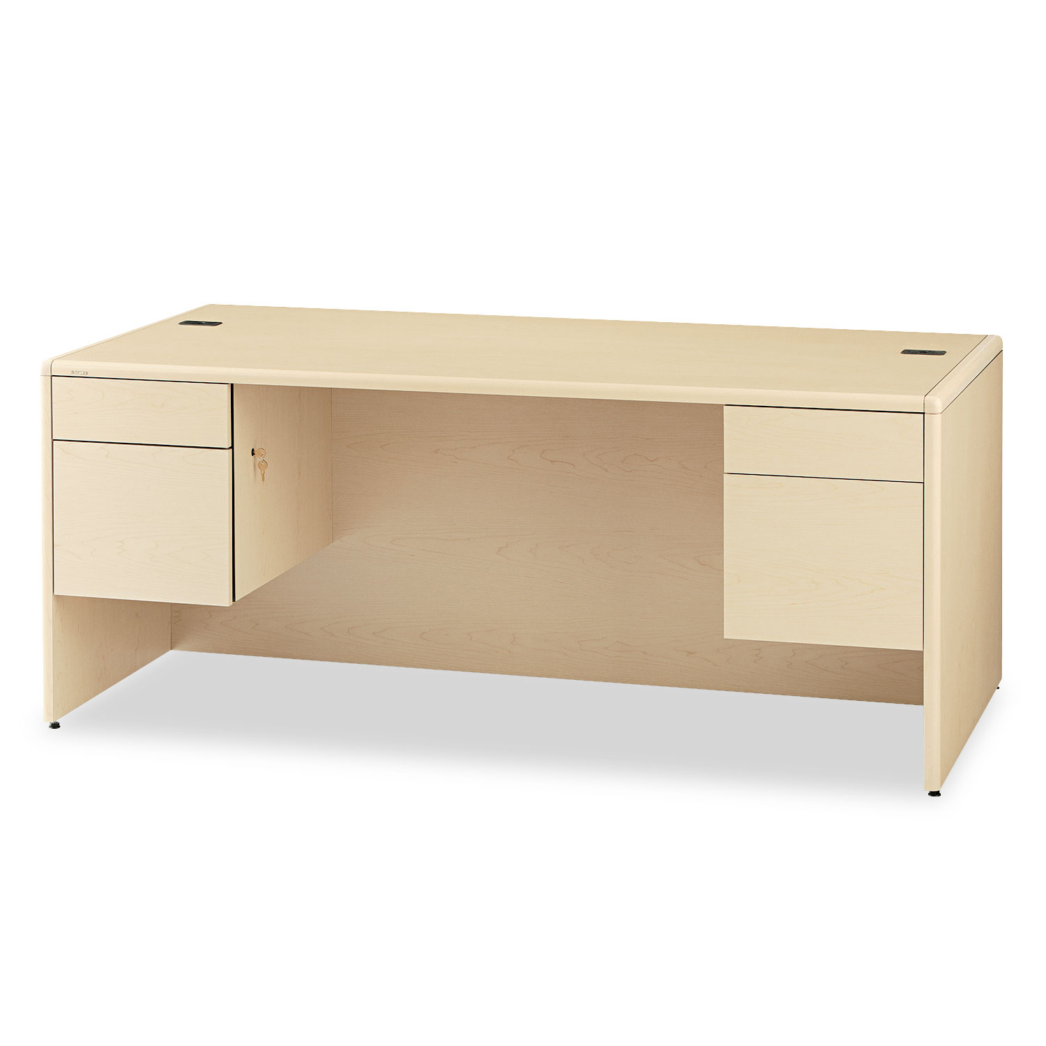  HON H10791.DD 10700 Series Desk, 3/4 Height Double Pedestals, 72w x 36d x 29.5h, Natural Maple (HON10791DD) 