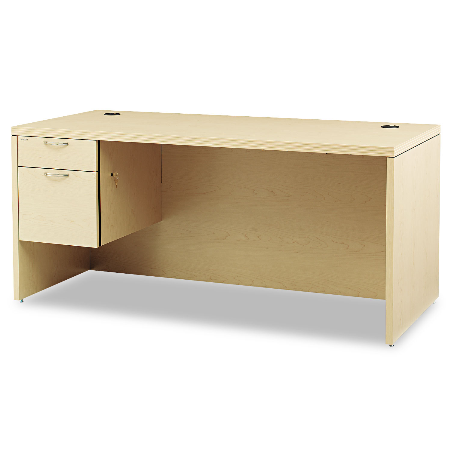  HON H11584L.A.F.DD Valido Series Left Pedestal Desk, 66w x 30d x 29.5h, Natural Maple (HON11584LAFDD) 