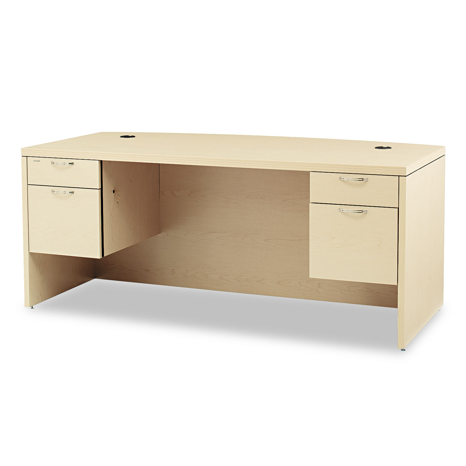  HON H11595.A.F.DD Valido Series Bow Top Double Pedestal Desk, 72w x 36d x 29.5h, Natural Maple (HON11595AFDD) 