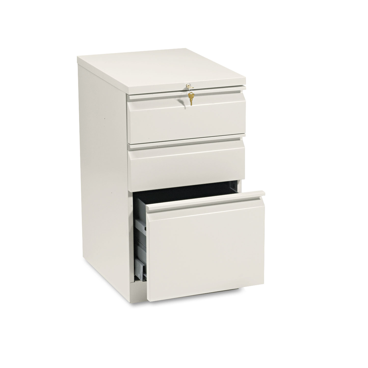 Efficiencies Mobile Pedestal File with One File/Two Box Drawers, 19-7/8d, Putty
