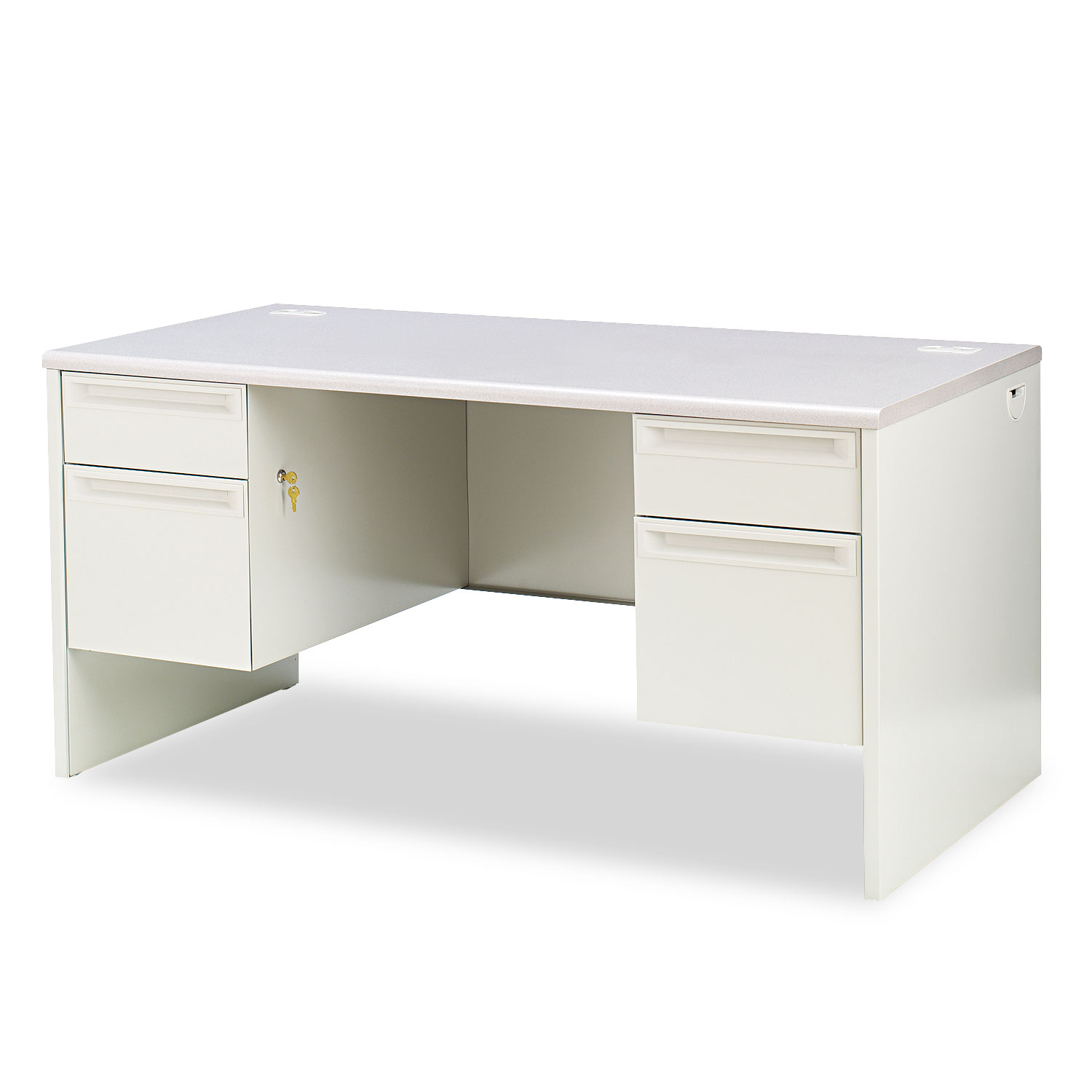  HON H38155.G2.Q 38000 Series Double Pedestal Desk, 60w x 30d x 29.5h, Light Gray (HON38155G2Q) 