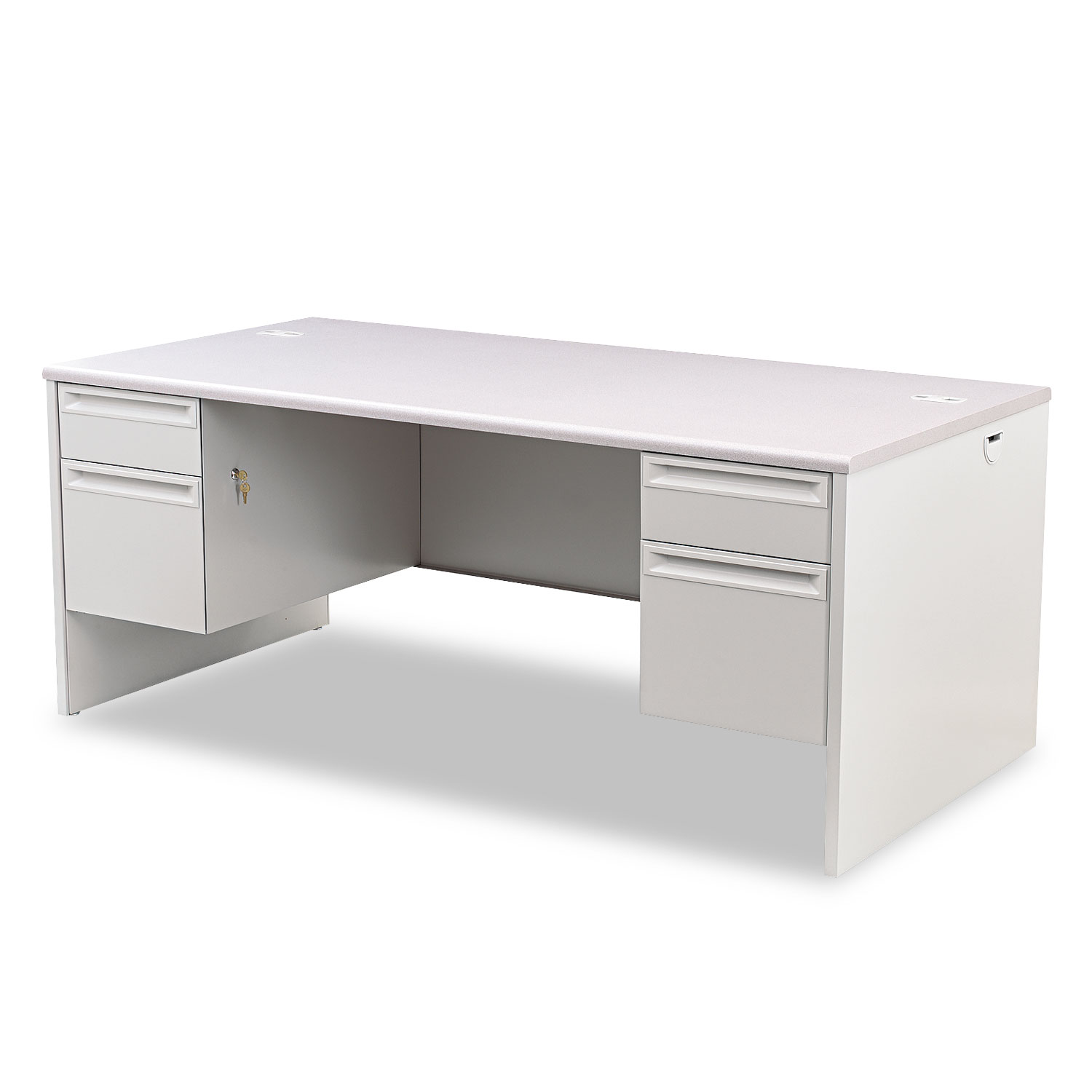  HON H38180.G2.Q 38000 Series Double Pedestal Desk, 72w x 36d x 29.5h, Light Gray (HON38180G2Q) 
