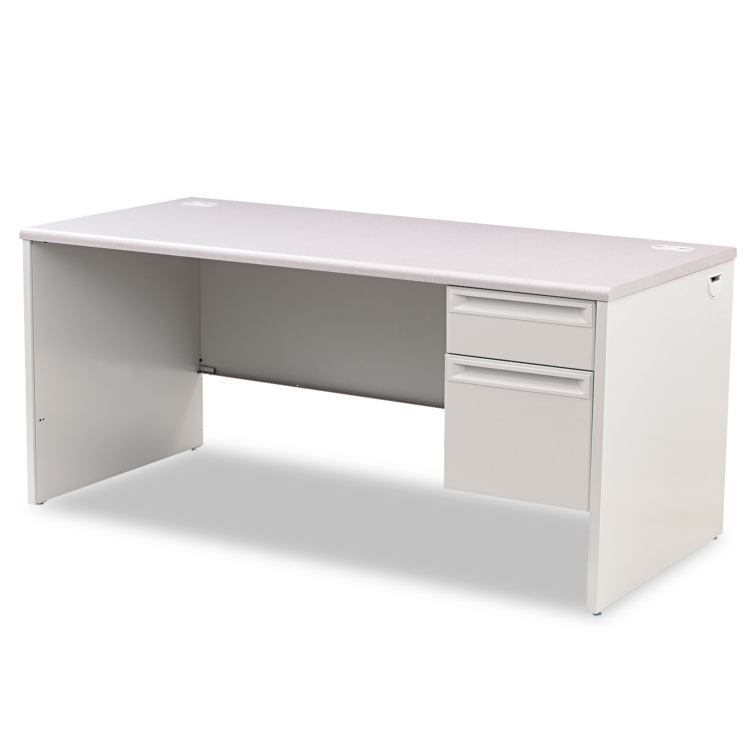  HON H38291R.G2.Q 38000 Series Right Pedestal Desk, 66w x 30d x 29.5h, Light Gray (HON38291RG2Q) 