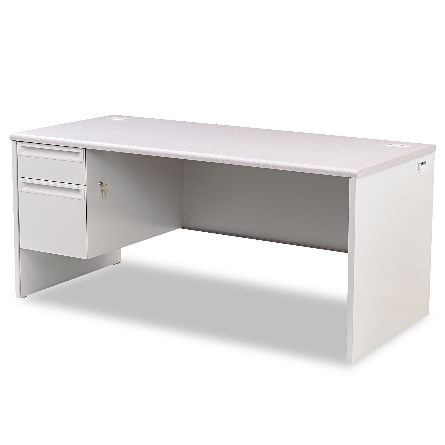  HON H38292L.G2.Q 38000 Series Left Pedestal Desk, 66w x 30d x 29.5h, Light Gray (HON38292LG2Q) 