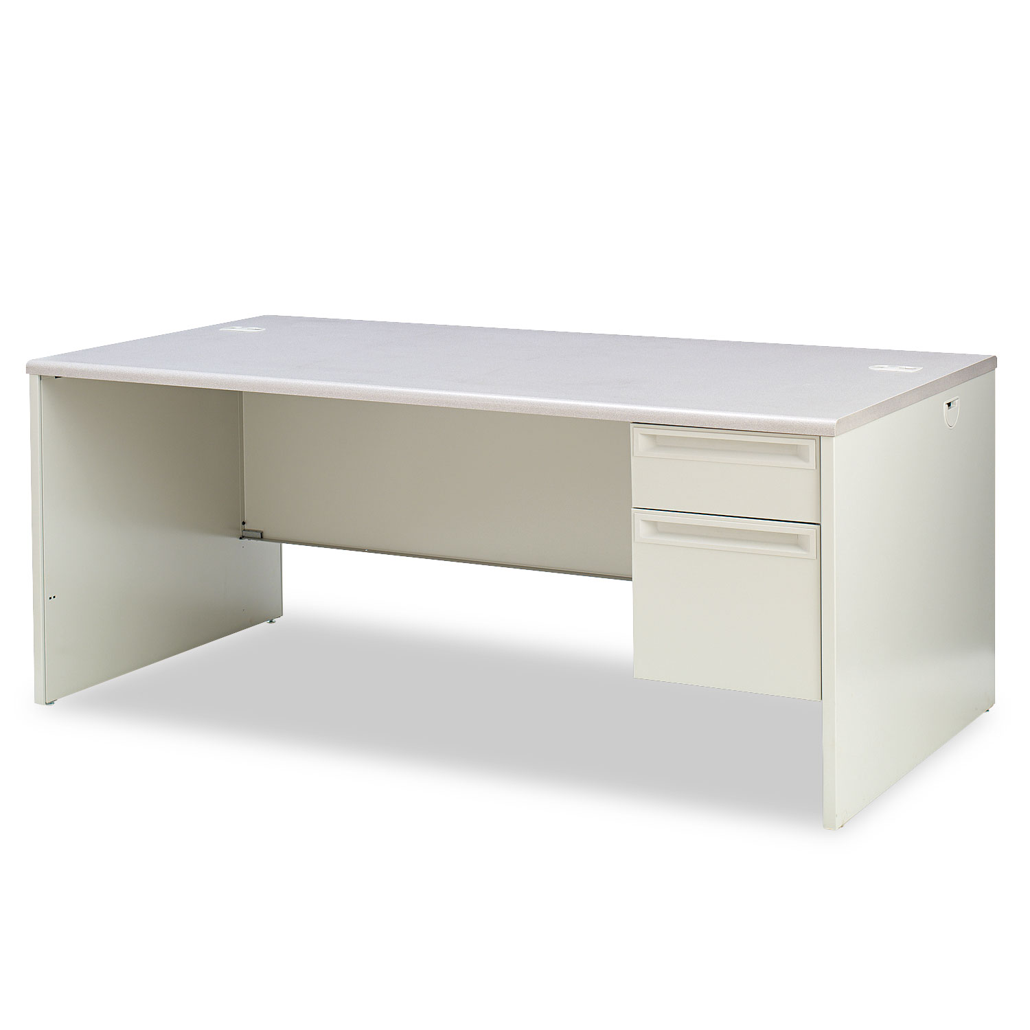  HON H38293R.G2.Q 38000 Series Right Pedestal Desk, 72w x 36d x 29.5h, Light Gray (HON38293RG2Q) 