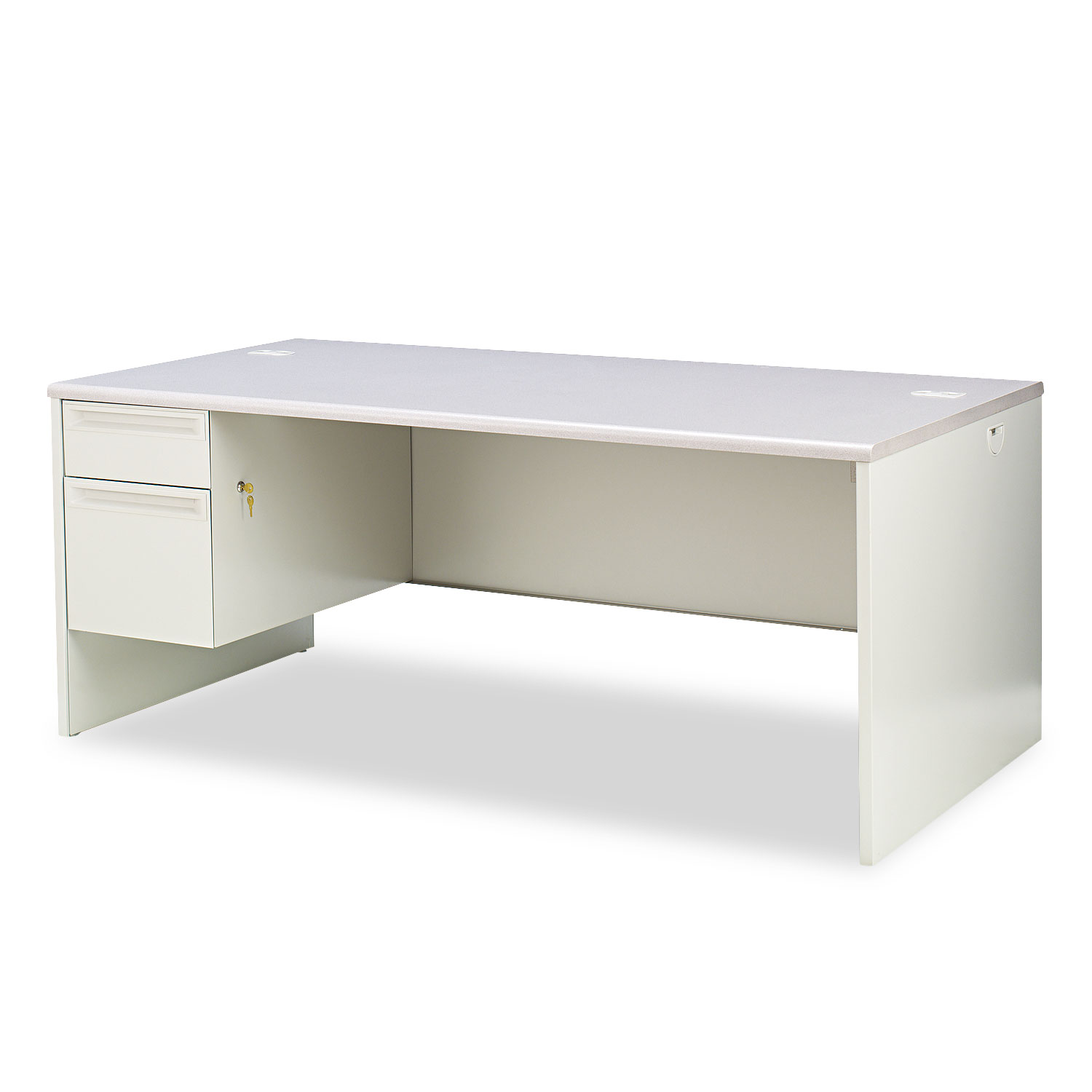  HON H38294L.G2.Q 38000 Series Left Pedestal Desk, 72w x 36d x 29.5h, Light Gray (HON38294LG2Q) 