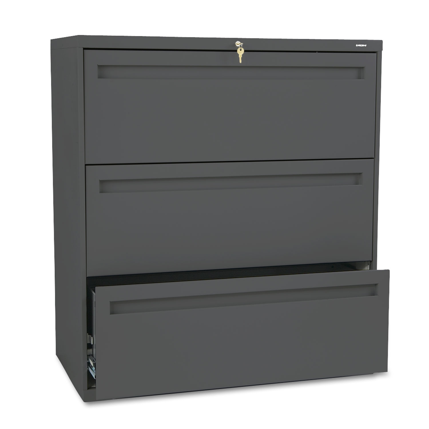700 Series Three-Drawer Lateral File, 36w x 19-1/4d, Charcoal