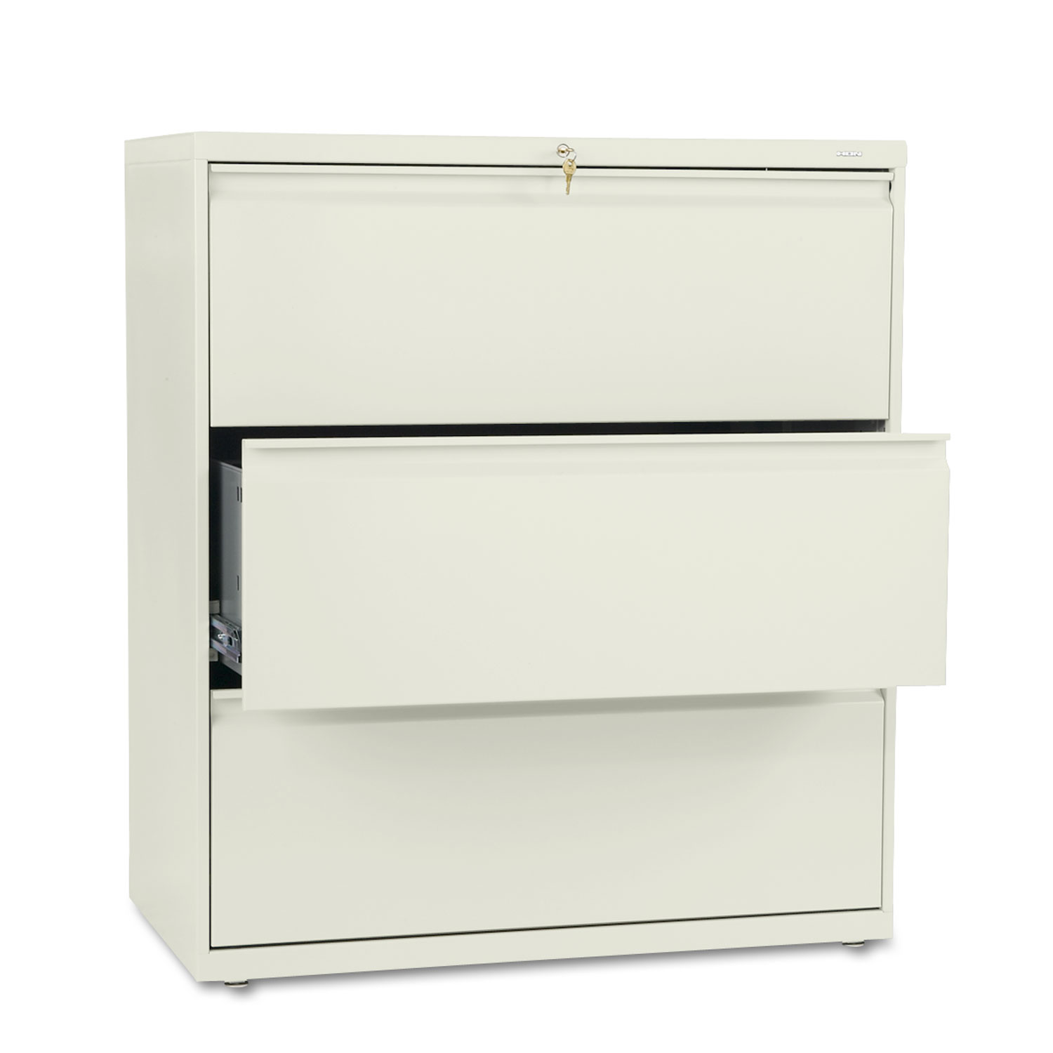 800 Series Three-Drawer Lateral File, 36w x 19-1/4d x 40-7/8h, Putty