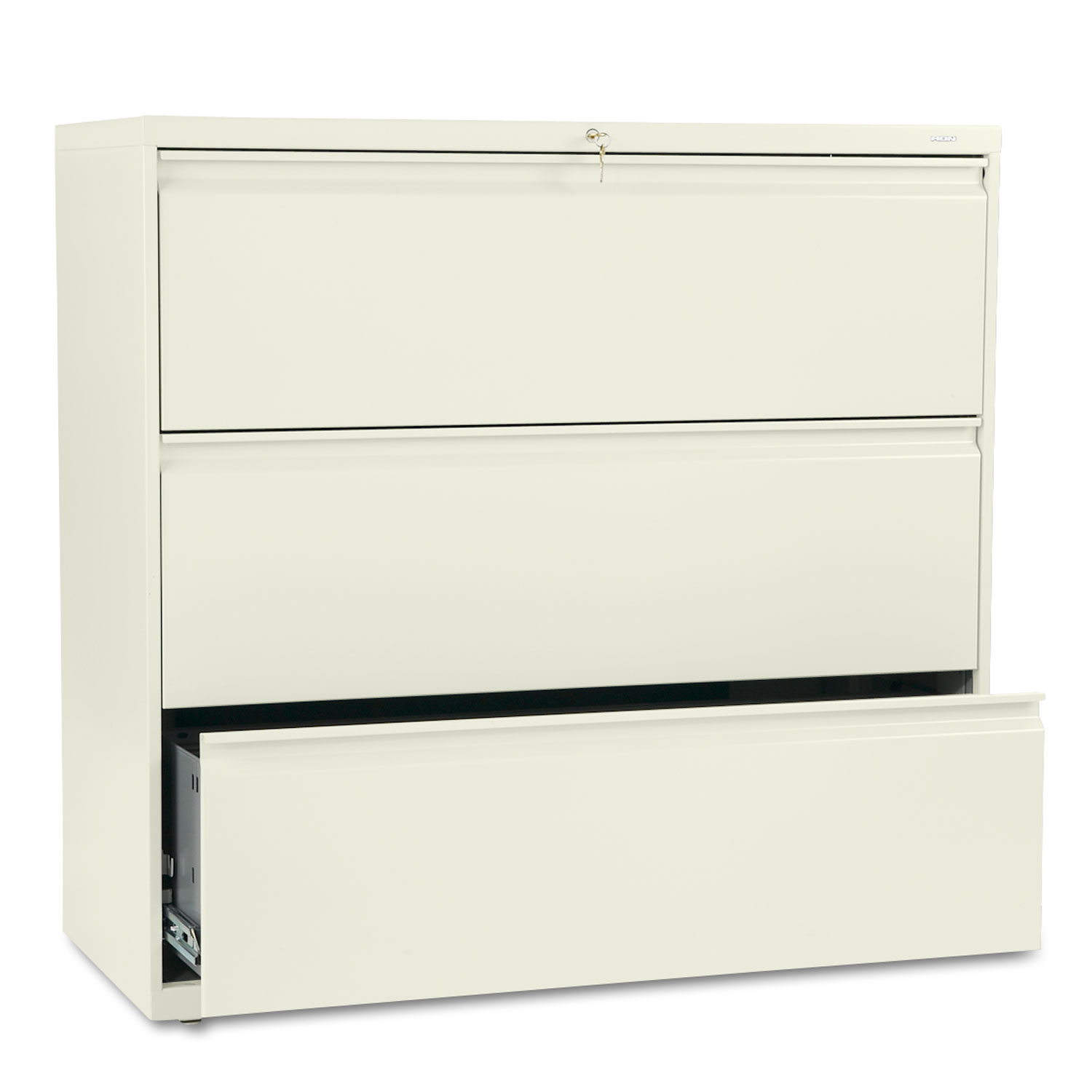 800 Series Three-Drawer Lateral File, 42w x 19-1/4d x 40-7/8h, Putty