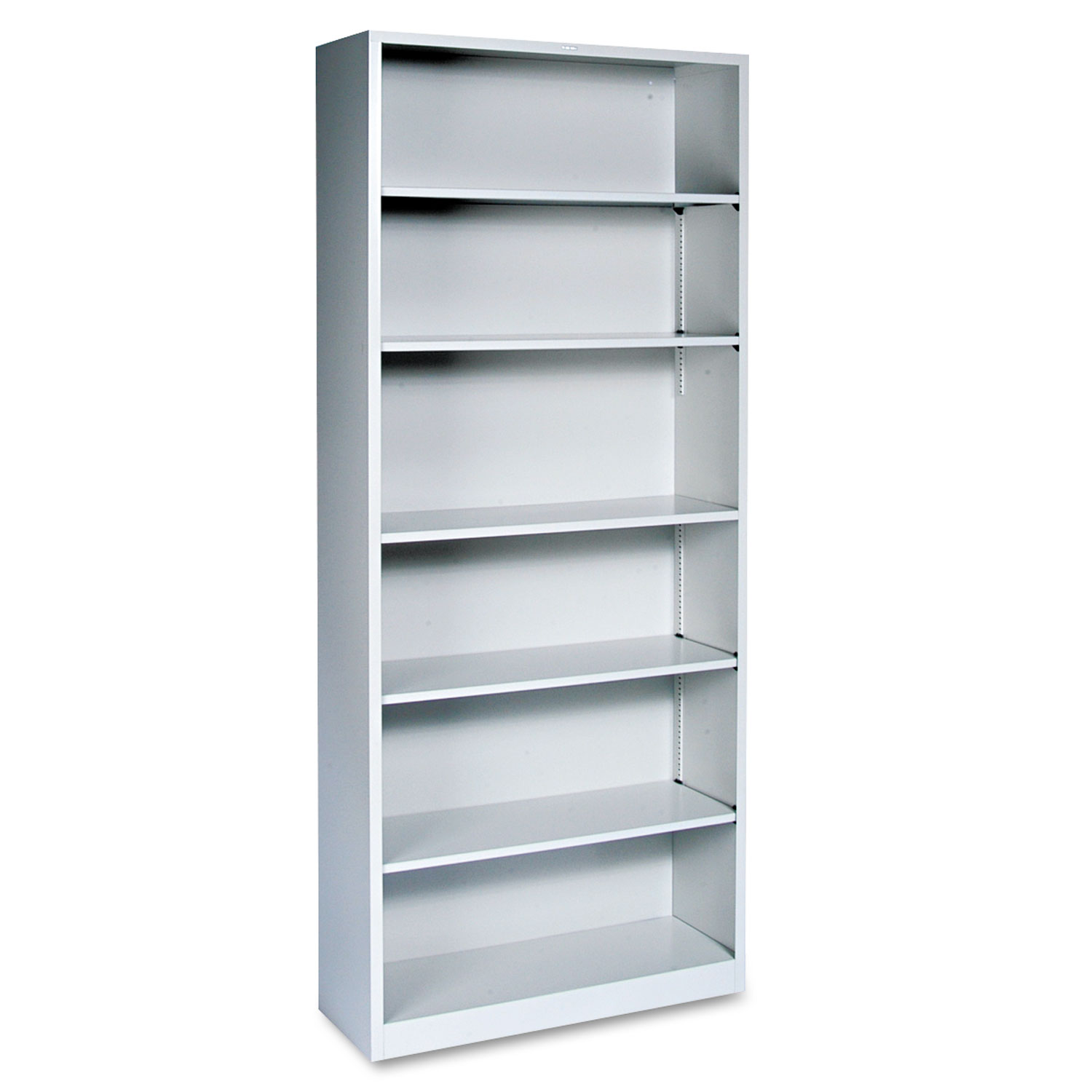 Metal Bookcase, Six-Shelf, 34-1/2w x 12-5/8d x 81-1/8h, Light Gray