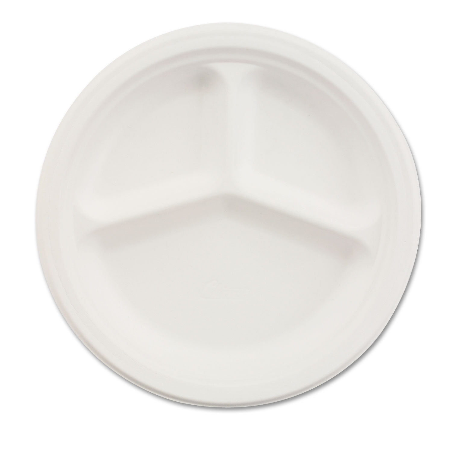  Chinet 21204 Paper Dinnerware, 3-Comp Plate, 10 1/4 dia, White, 500/Carton (HUH21204CT) 