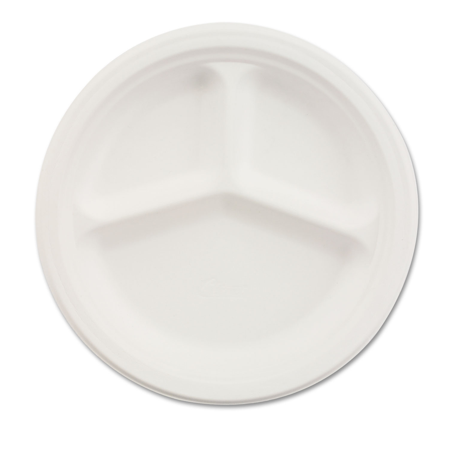  Chinet 21228 Paper Dinnerware, 3-Comp Plate, 9 1/4 dia, White, 500/Carton (HUH21228) 