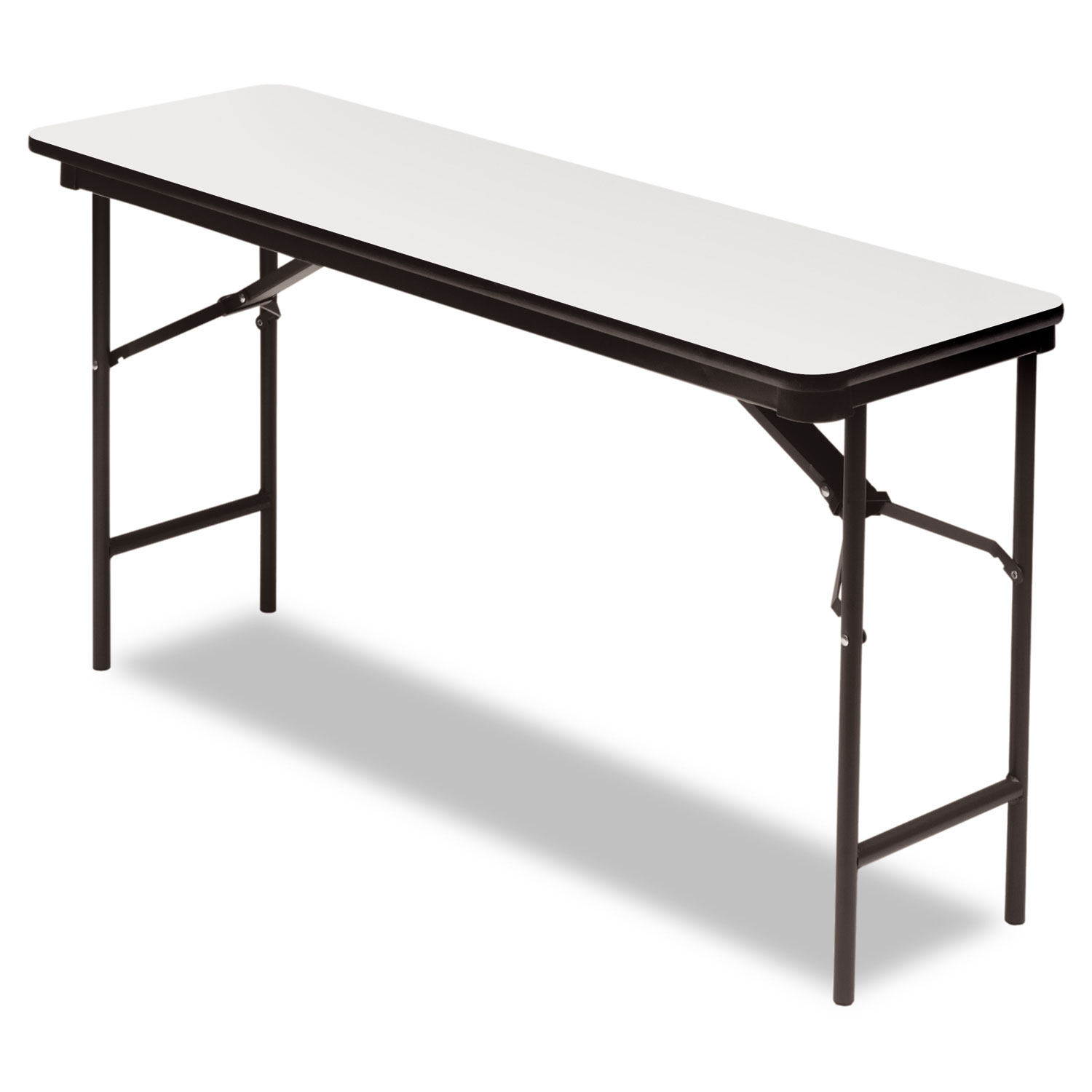  Iceberg 55277 Premium Wood Laminate Folding Table, Rectangular, 60w x 18d x 29h, Gray/Charcoal (ICE55277) 