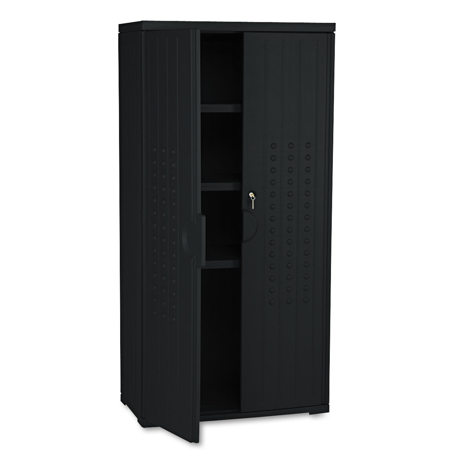  Iceberg 92551 OfficeWorks Resin Storage Cabinet, 33w x 18d x 66h, Black (ICE92551) 