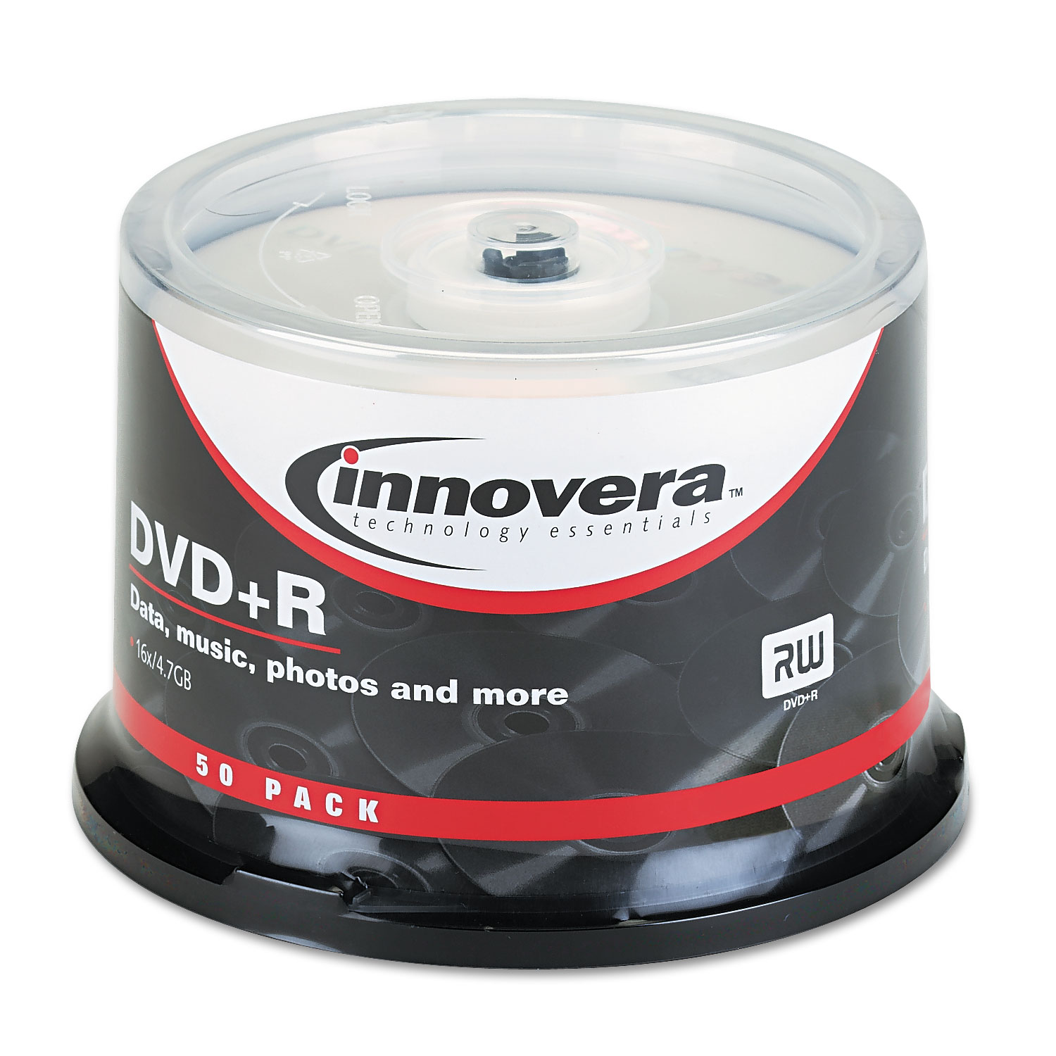  Innovera IVR46851 DVD+R Discs, 4.7GB, 16x, Spindle, Silver, 50/Pack (IVR46851) 