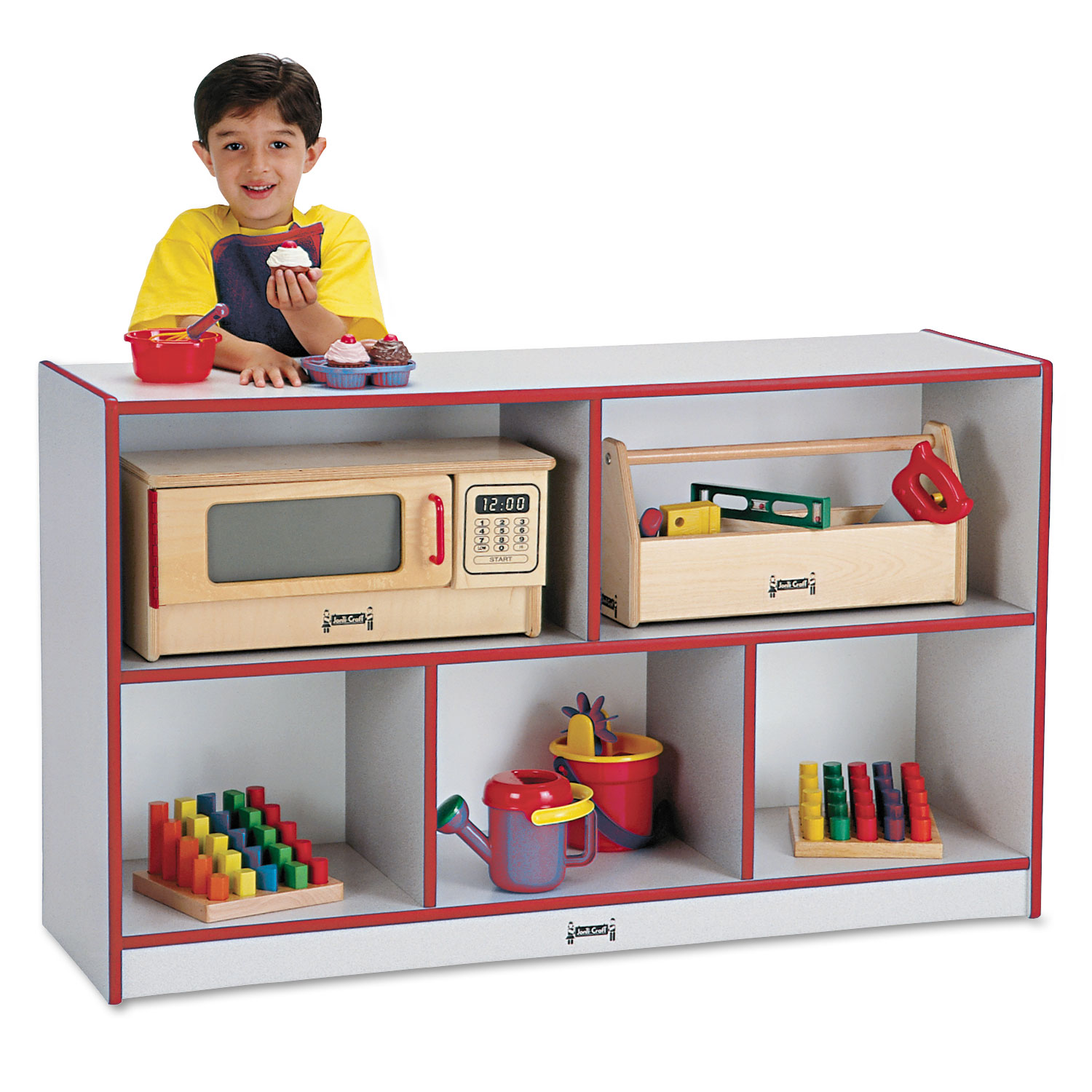 Rainbow Accents Single Storage Units, 48w x 15d x 29-1/2h, Red/Freckled Gray