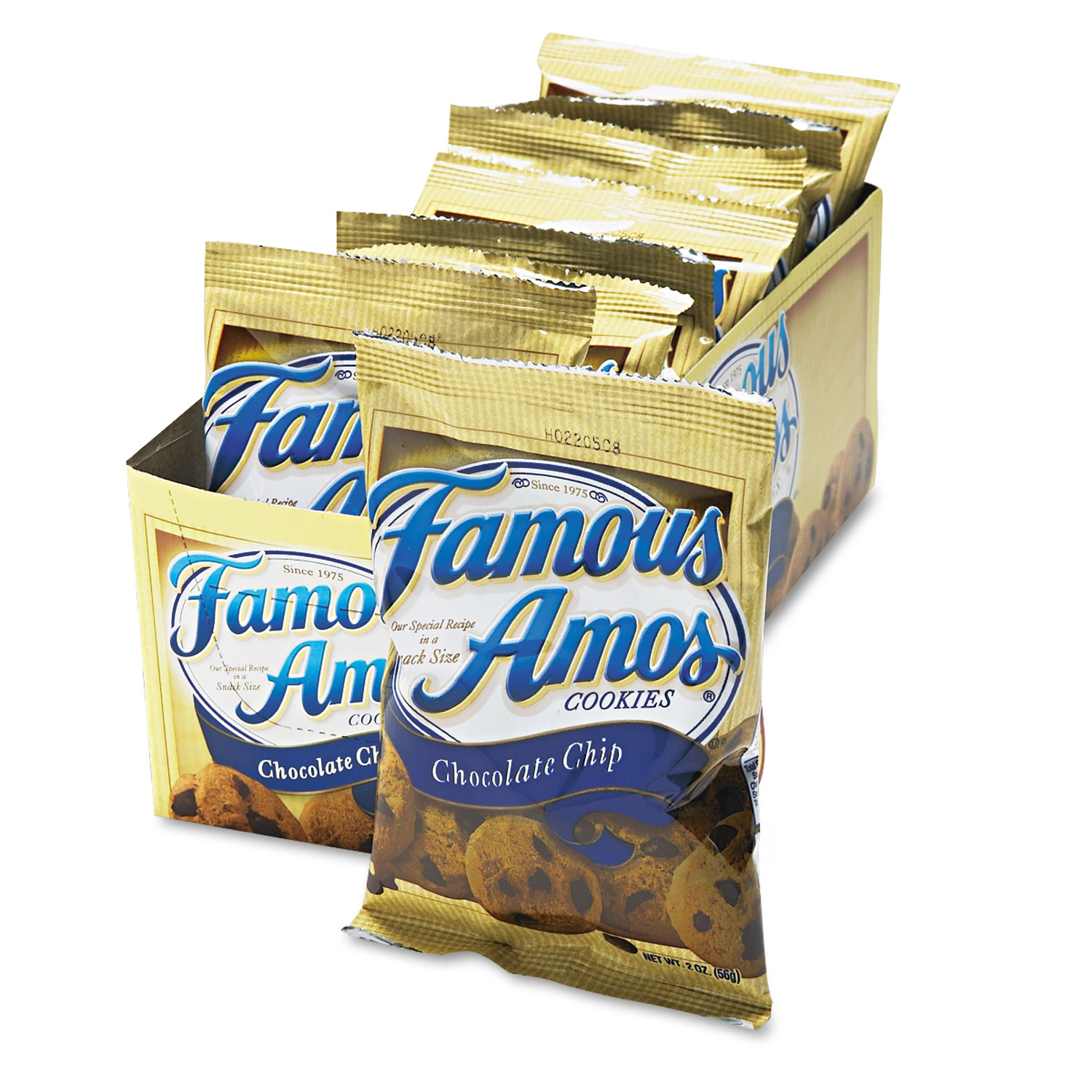  Kellogg's 7667798068 Famous Amos Cookies, Chocolate Chip, 2oz Snack Pack, 8/Box (KEB98067) 