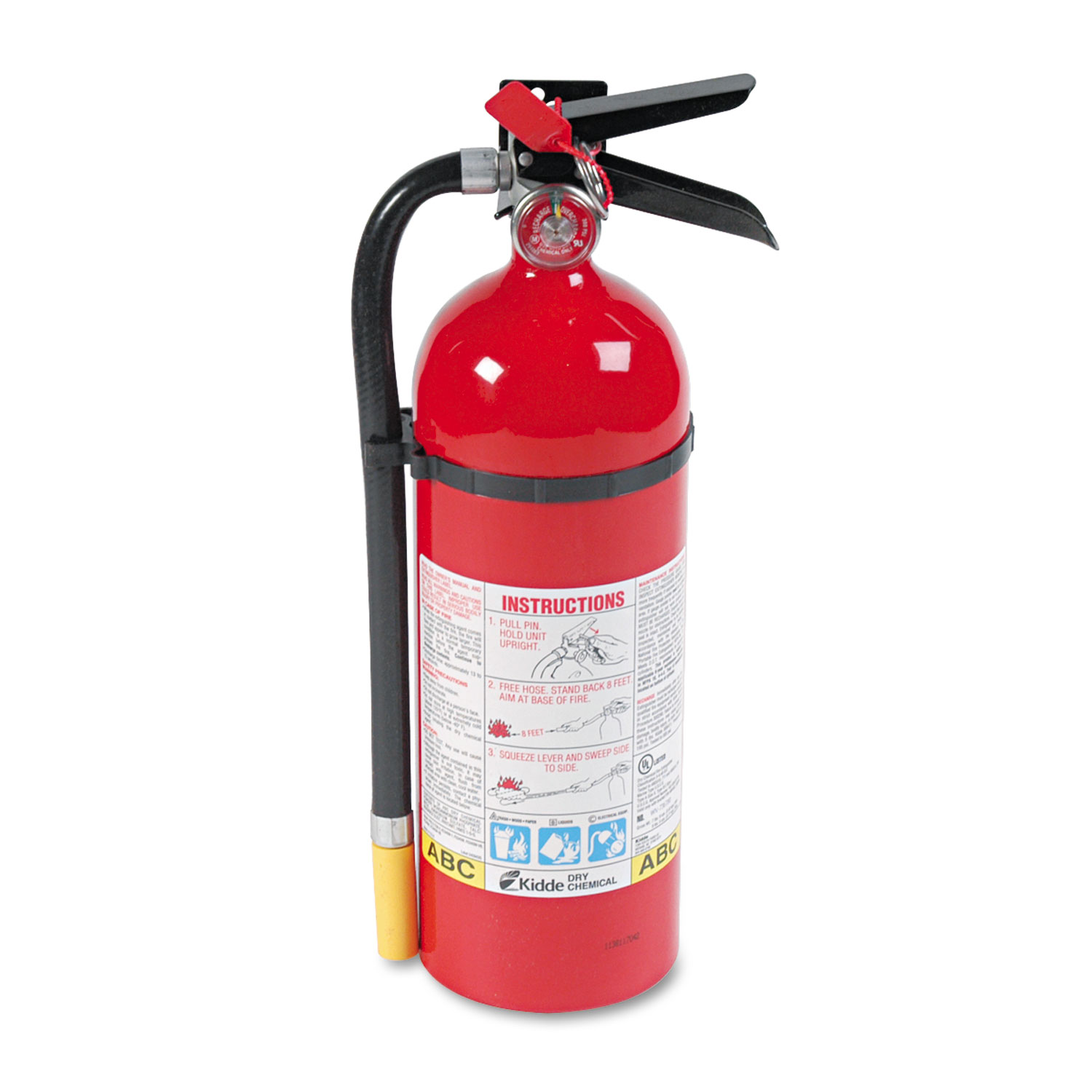  Kidde 466112 ProLine Pro 5 MP Fire Extinguisher, 3 A, 40 B:C, 195psi, 16.07h x 4.5 dia, 5lb (KID466112) 