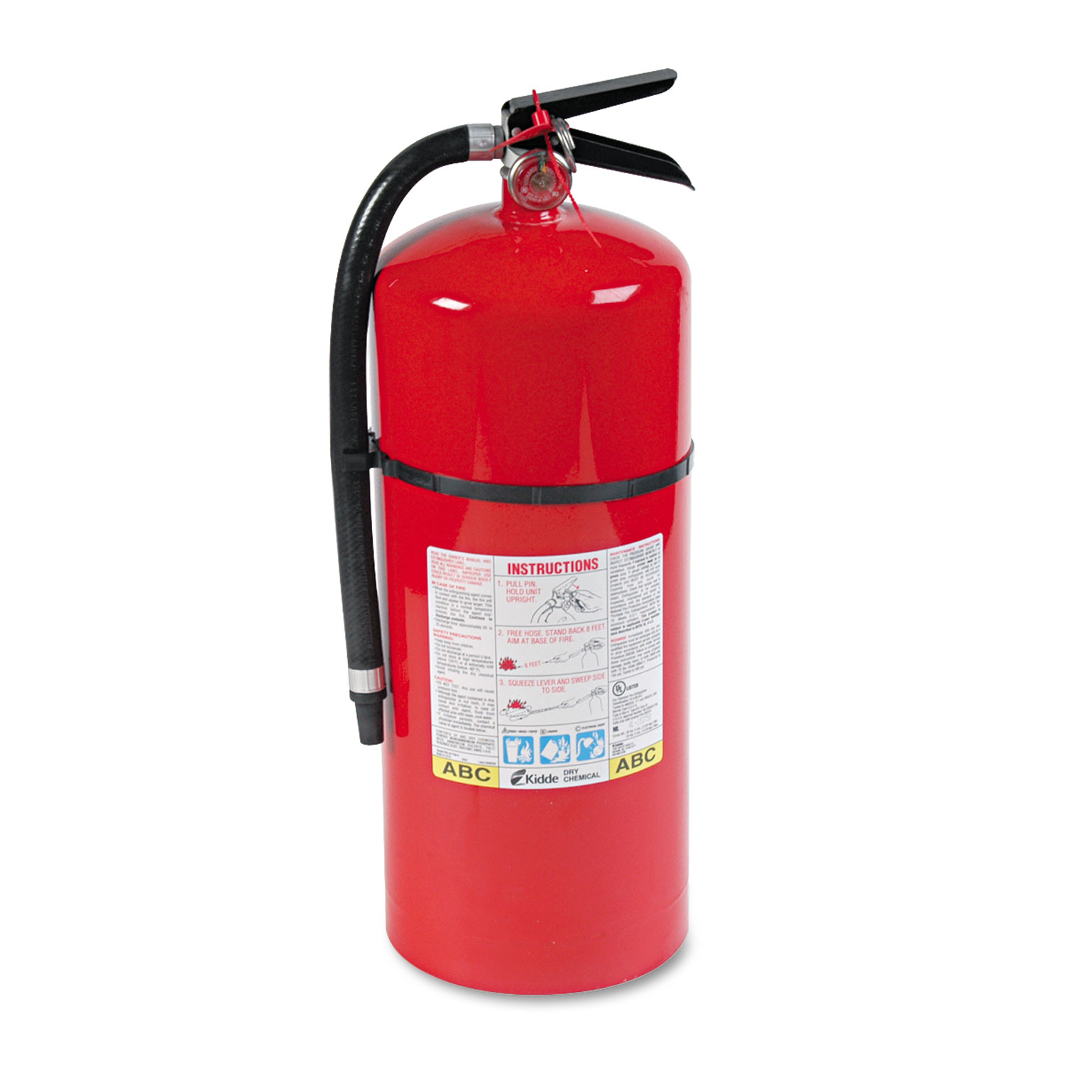  Kidde 466206 ProLine Pro 20 MP Fire Extinguisher, 6-A:80-B:C, 195psi, 21.6h x 7 dia, 18lb (KID466206) 