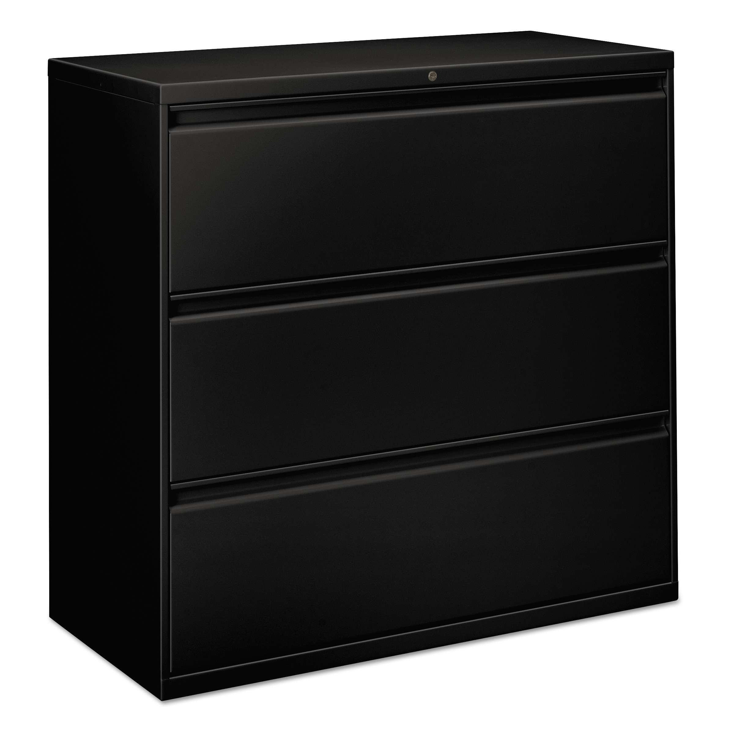 Three-Drawer Lateral File Cabinet, 42w x 18d x 39 1/2h, Black
