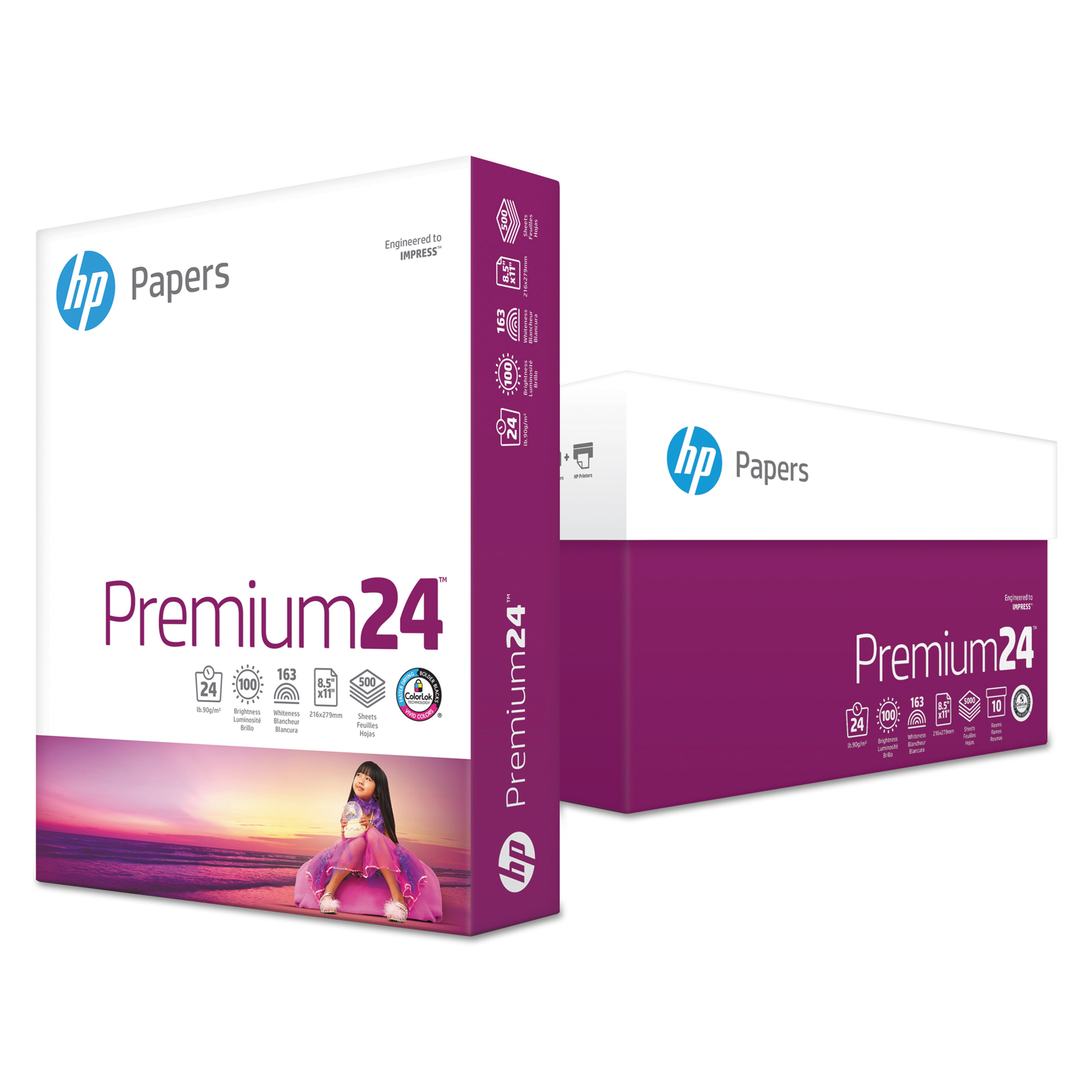 Premium24 Paper, 98 Bright, 24lb, 8.5 x 11, Ultra White, 500/Ream