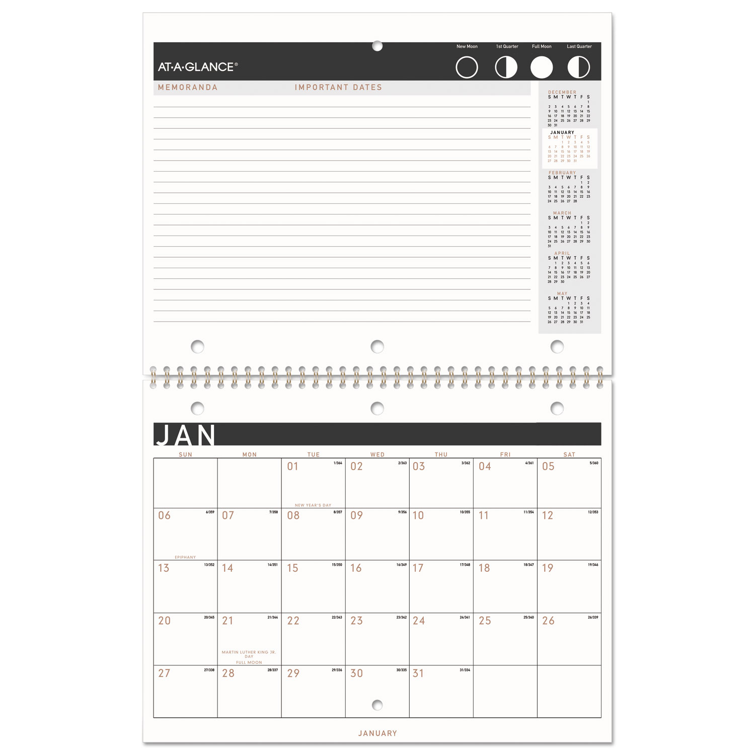  AT-A-GLANCE PM170X28 Contemporary Small Monthly Desk/Wall Calendar, 11 x 8 1/2, 2020 (AAGPM170X28) 