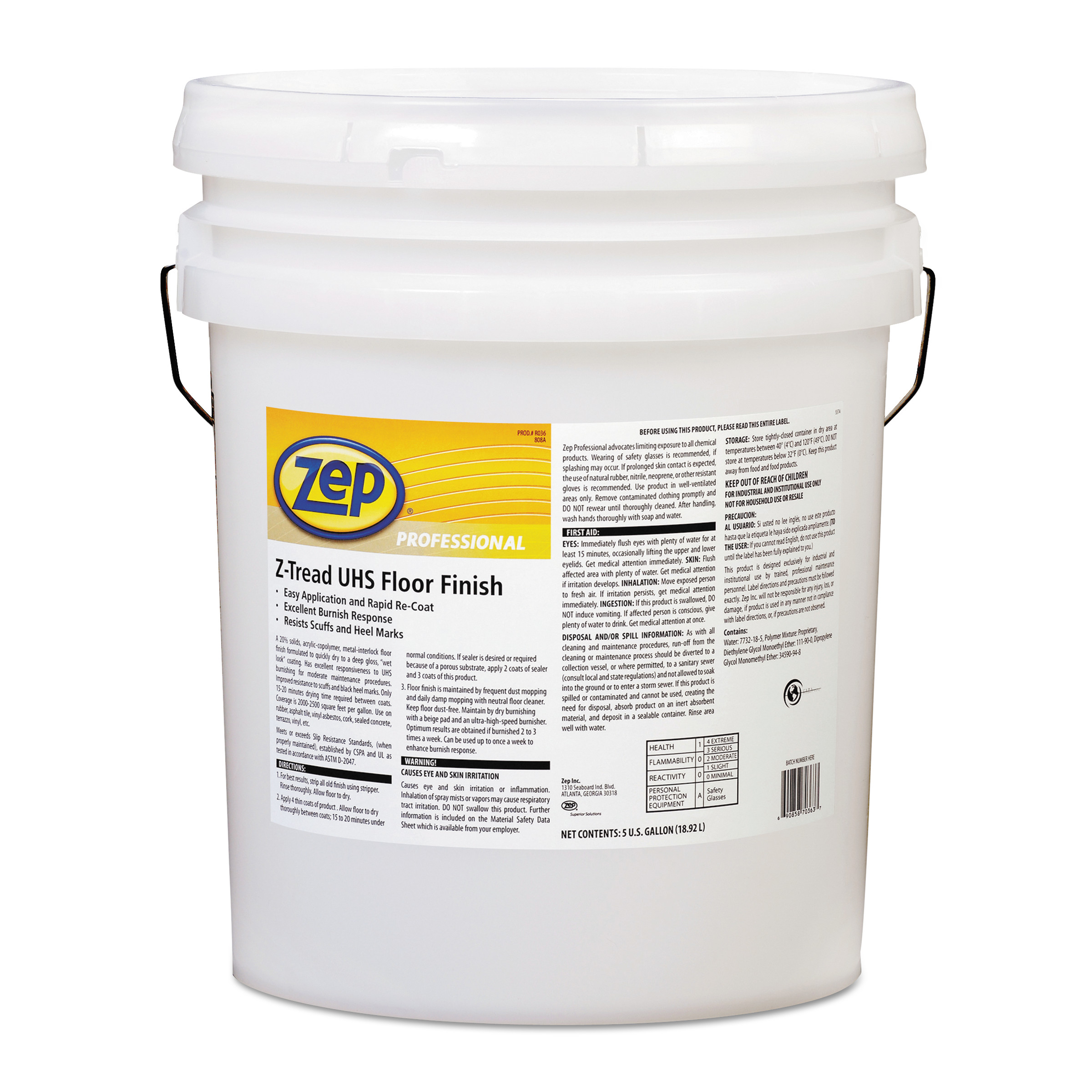 Z-Tread UHS Floor Finish, 5 gal Pail - Cartridge Savers