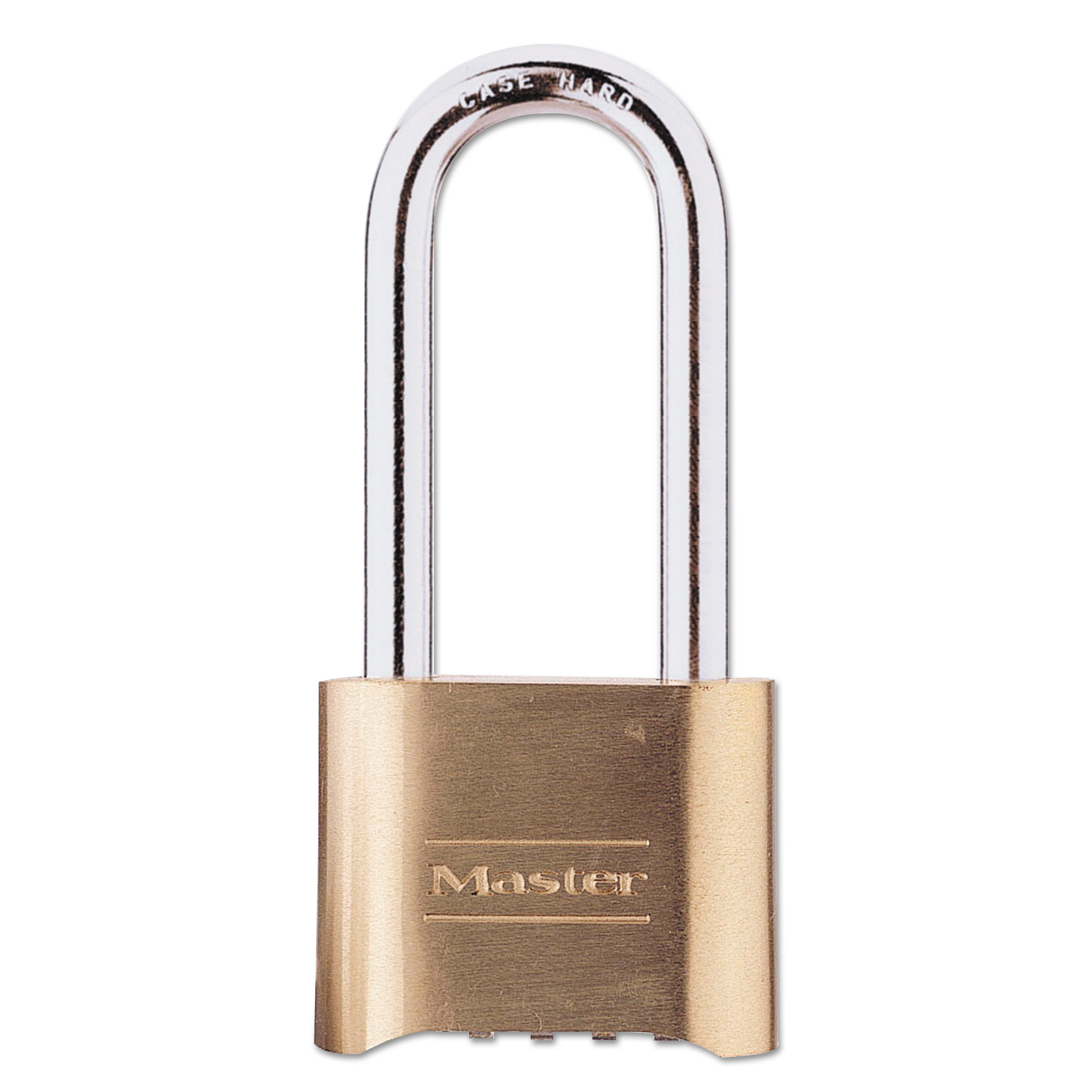  Master Lock 175DLH Resettable Combination Padlock, Brass, 2 Wide, Brass Color, 6/Box (MLK175DLH) 