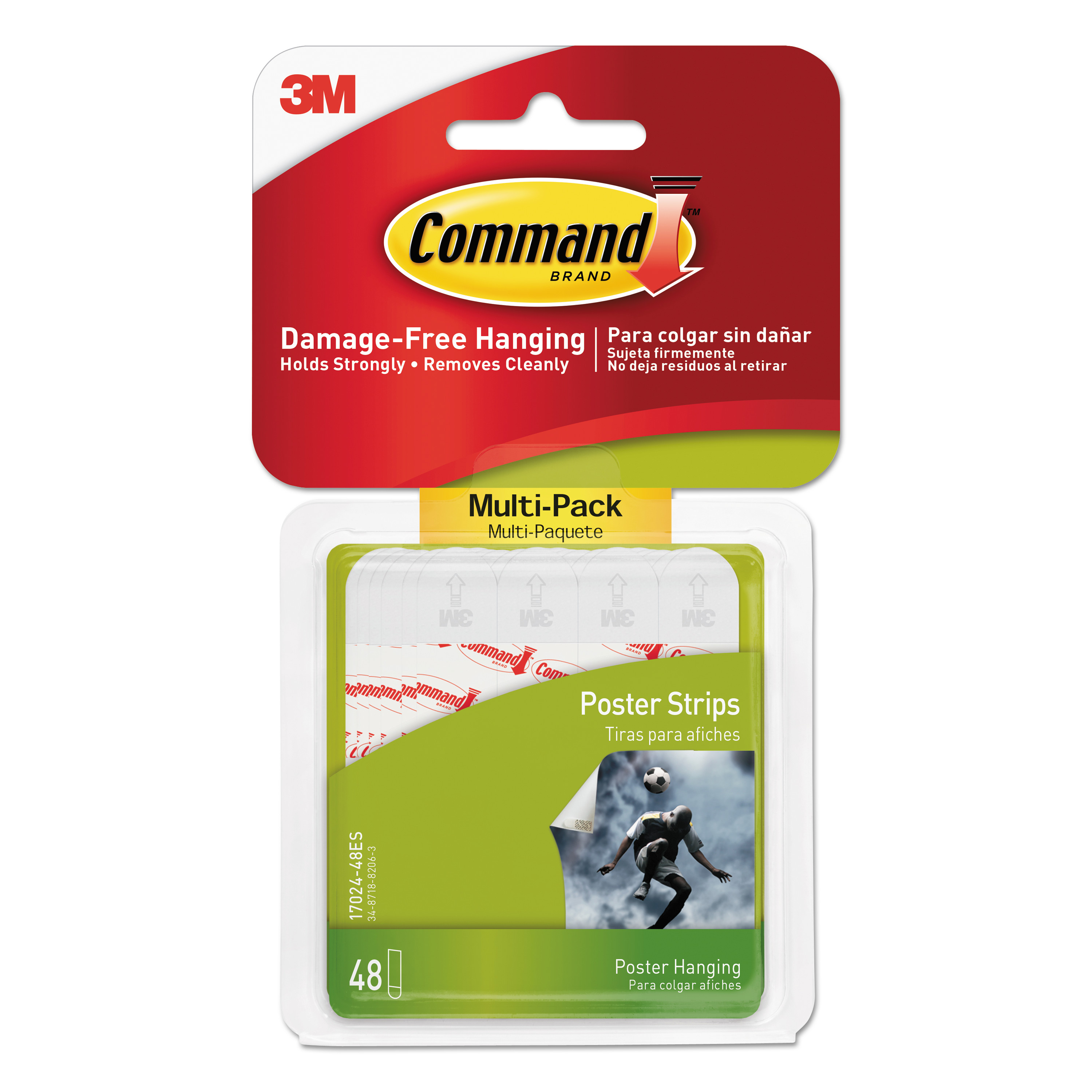  Command 17024-48ES Poster Strips Value Pack, 5/8 x 1 3/4, White, 48/Pack (MMM1702448ES) 