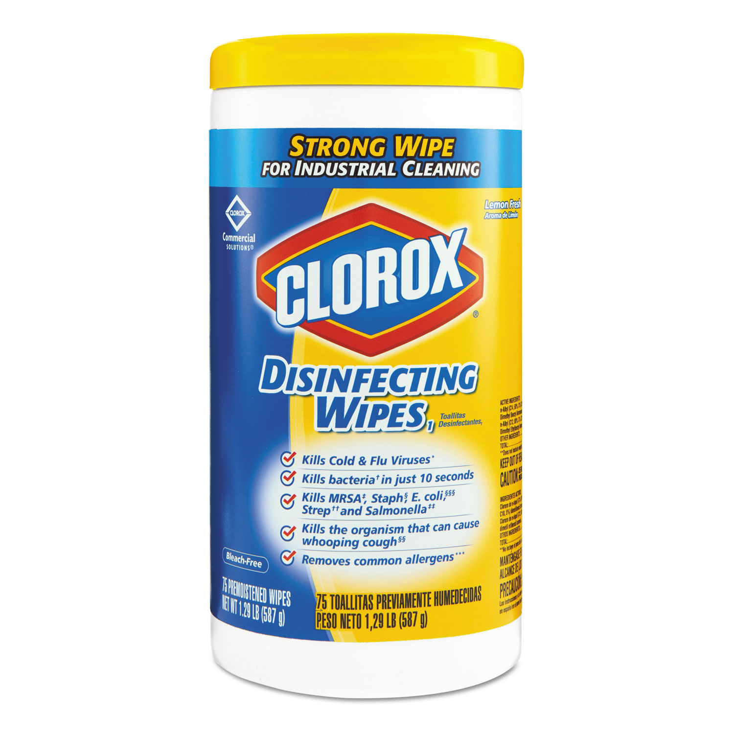 Clorox Disinfecting Wipes, 7x8, Fresh Scent/Citrus Blend, 75/Canister,  3/PK, 4 Packs/CT, CLO30208