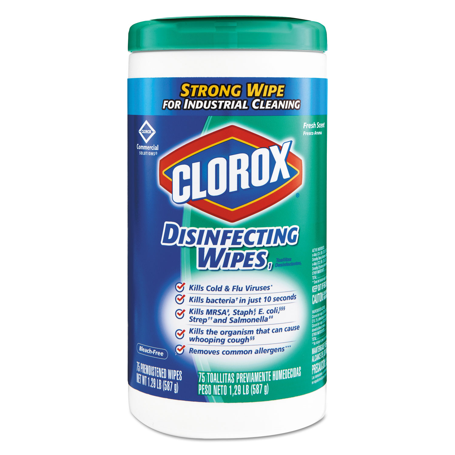  Clorox 15949 Disinfecting Wipes, 7 x 8, Fresh Scent, 75/Canister (CLO15949EA) 