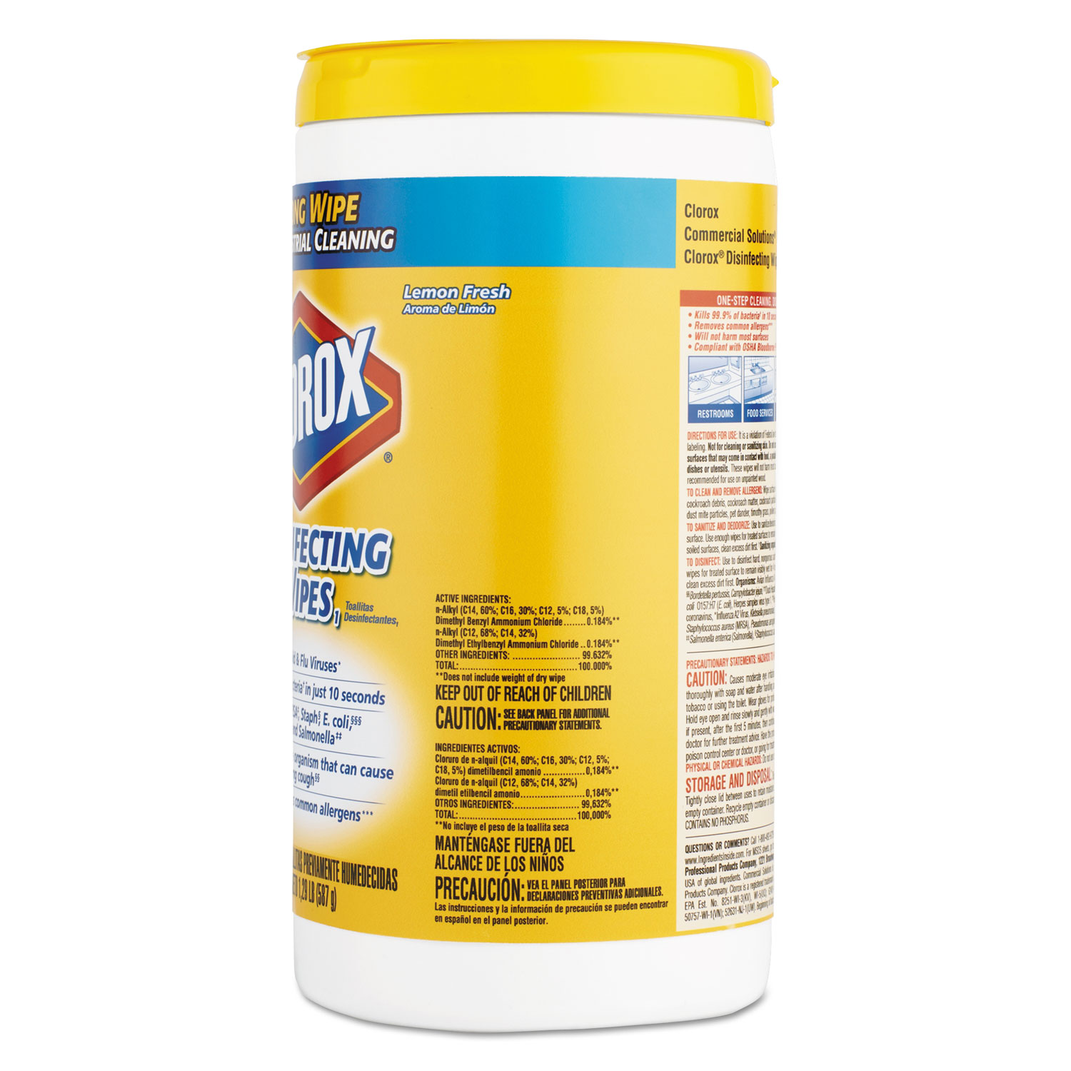 Clorox Disinfecting Wipes, 7x8, Fresh Scent/Citrus Blend, 75/Canister,  3/PK, 4 Packs/CT, CLO30208