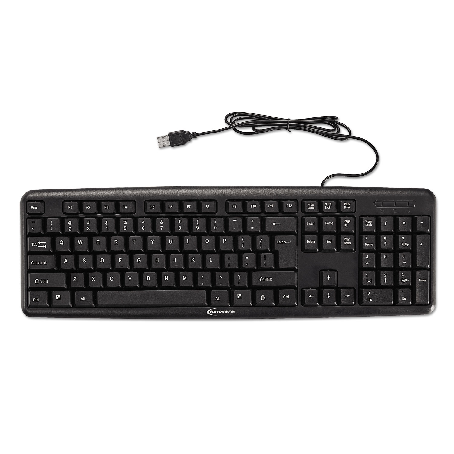 Innovera IVR69201 Slimline Keyboard, USB, Black (IVR69201) 