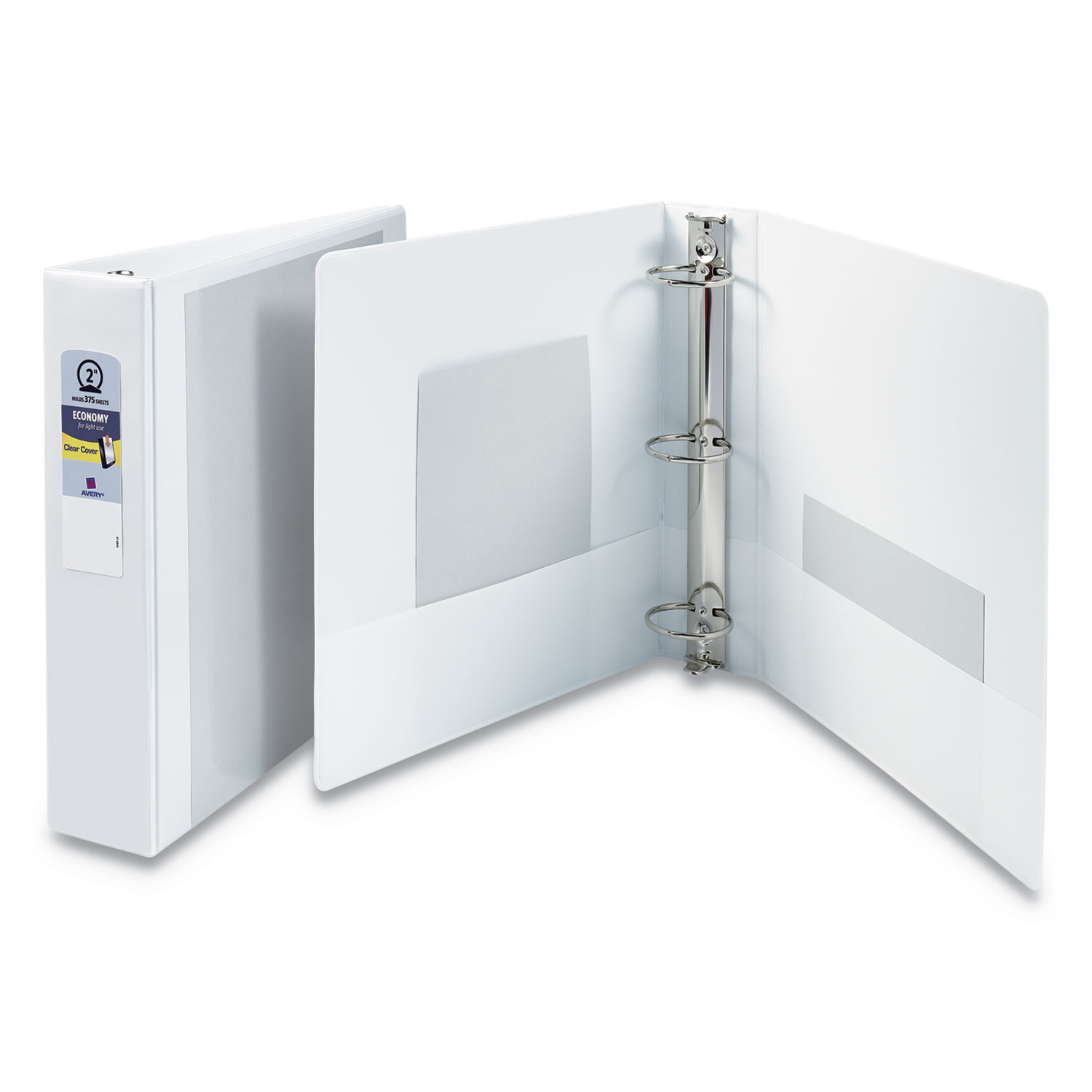  Avery 21087 Economy View Binder with Round Rings , 3 Rings, 2 Capacity, 11 x 8.5, White (AVE21087) 