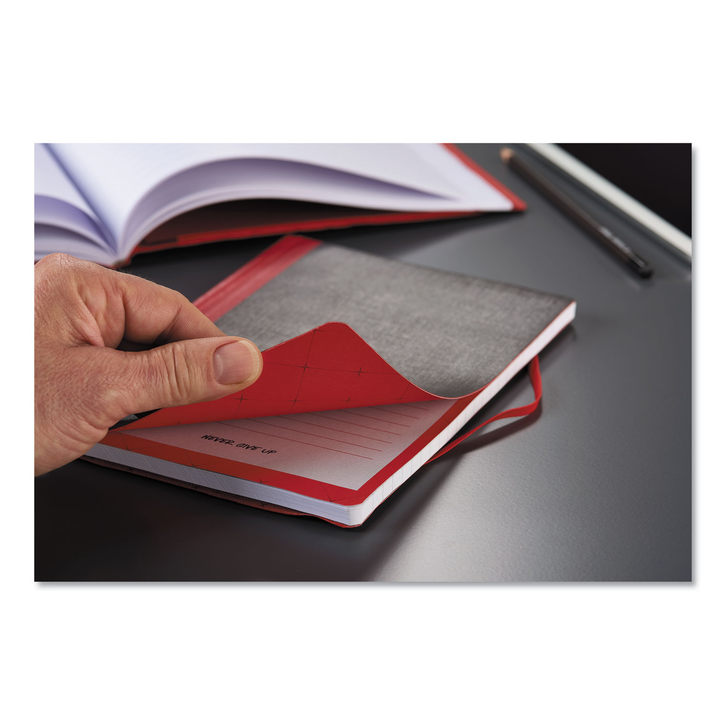  Black n' Red 400110479 Flexible Casebound Notebooks, 1 Subject, Wide/Legal Rule, Black/Red Cover, 9.88 x 7, 72 Sheets (JDK400110479) 
