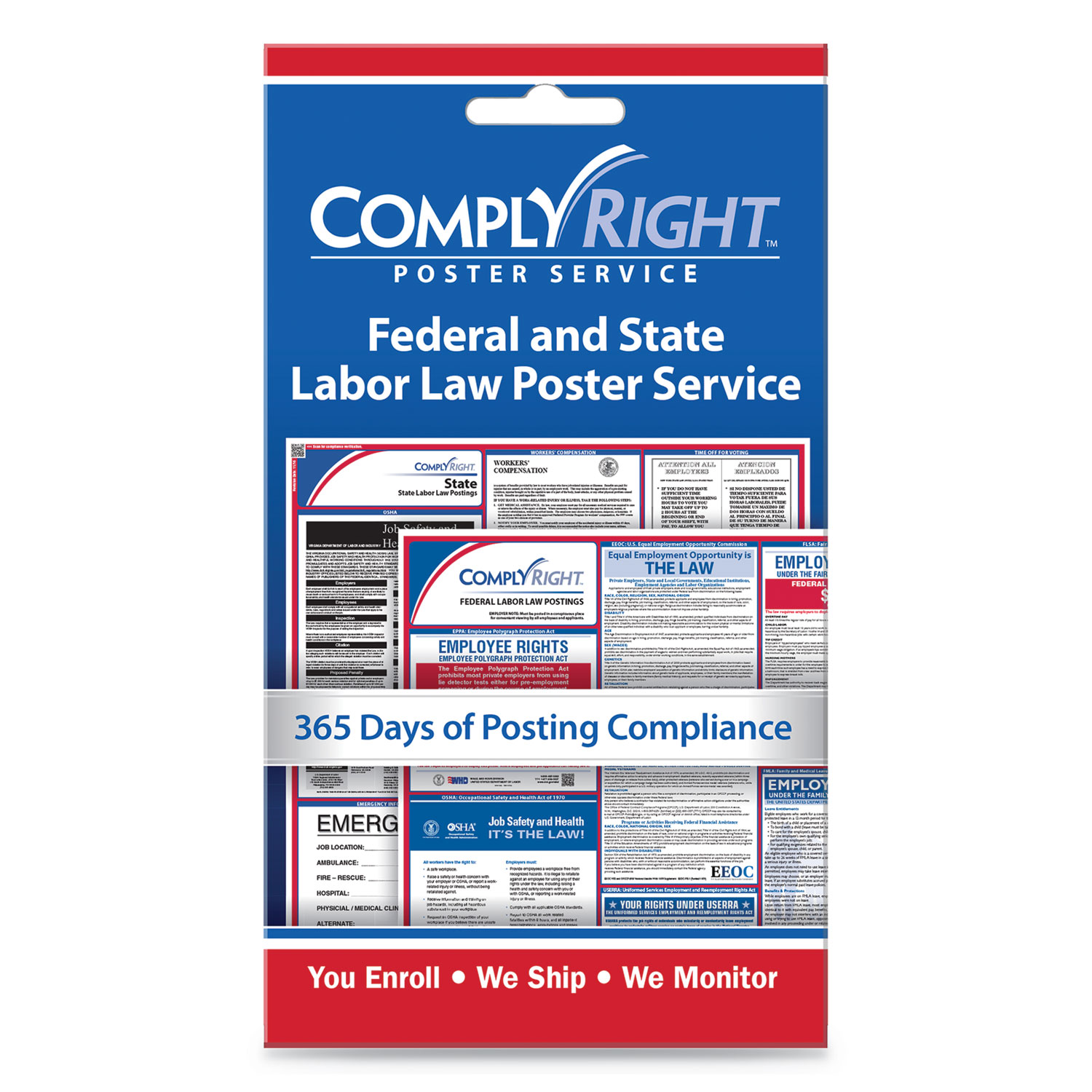  ComplyRight 098433 Labor Law Poster Service, State/Federal Labor Law, 4w x 7h (COS098433) 