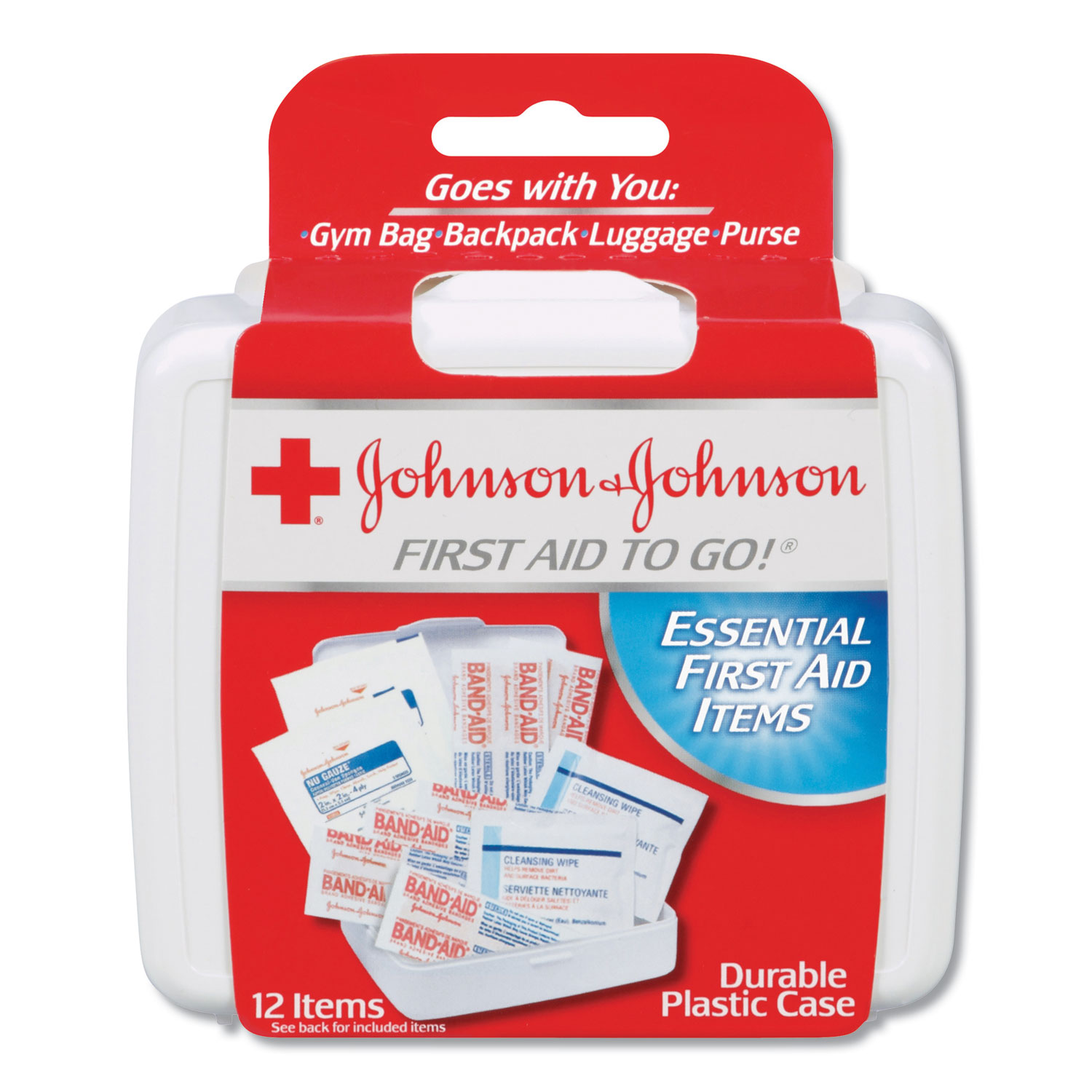  Johnson & Johnson Red Cross 8295 Mini First Aid To Go Kit, 12-Pieces, Plastic Case (JOJ8295) 