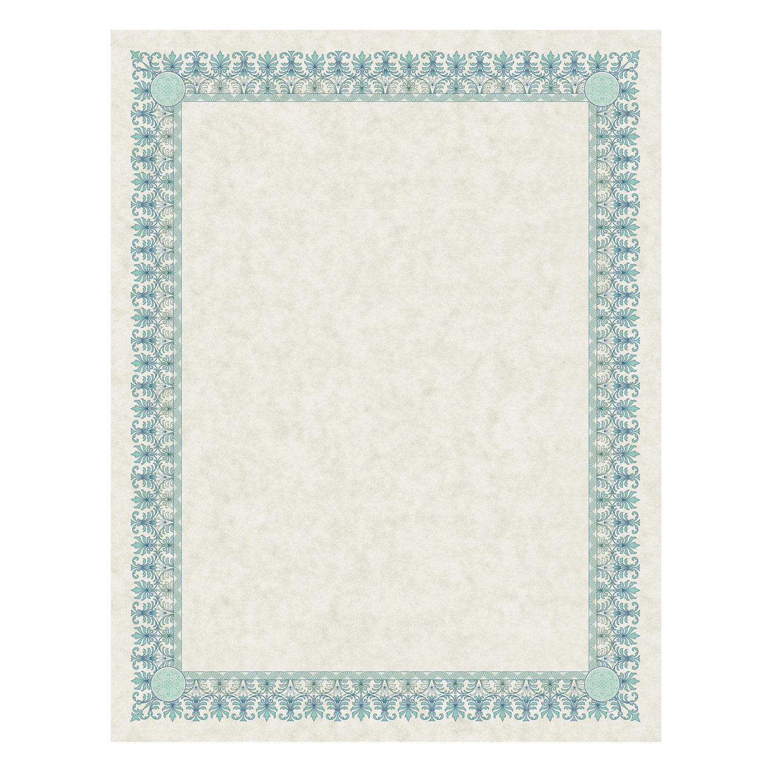  Southworth CT3R Parchment Certificates, Academic, Ivory w/ Green & Blue Border, 8 1/2 x 11, 25/Pack (SOUCT3R) 