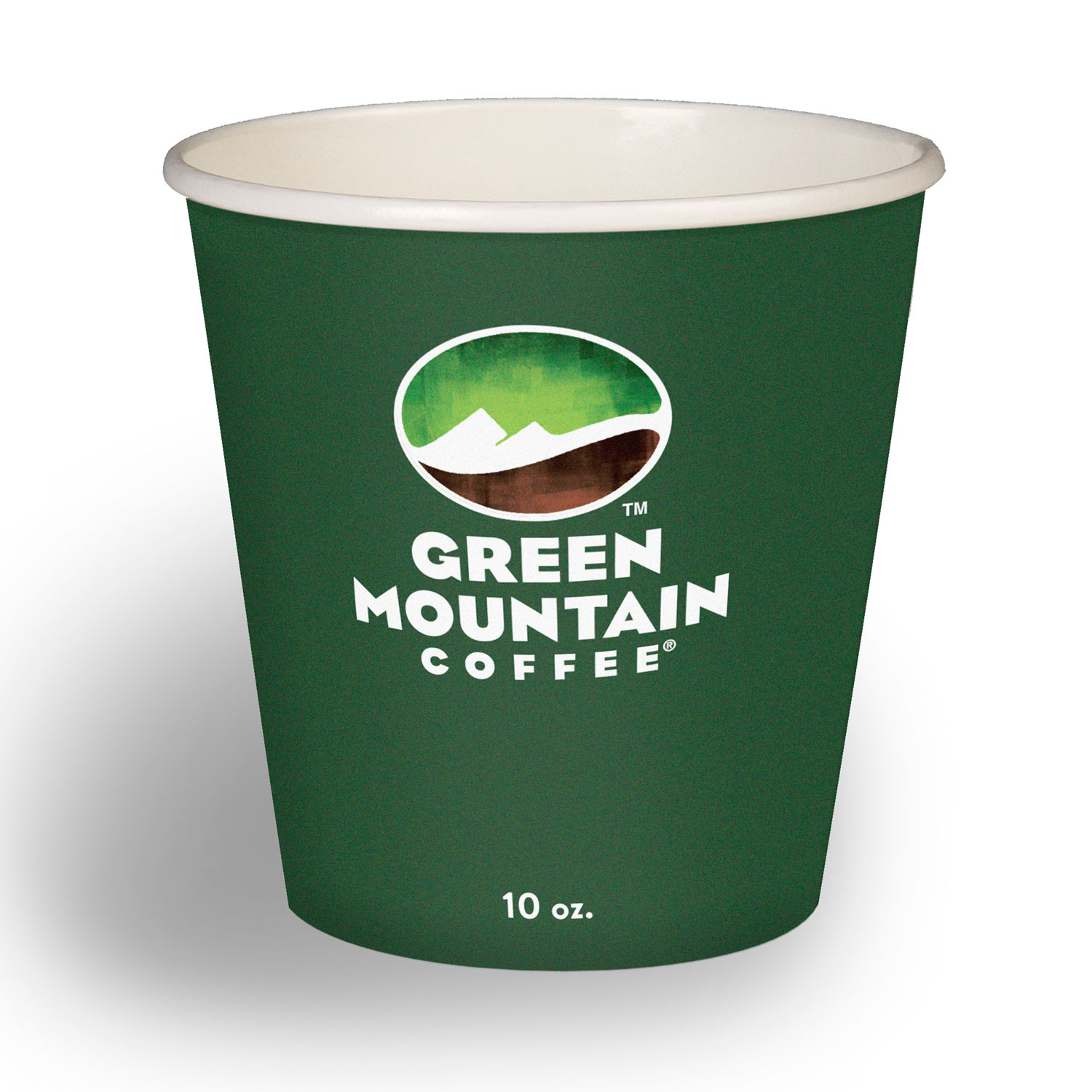 Eco-Friendly Paper Hot Cups, 10oz, Green Mountain Design, Multi, 1000/Carton